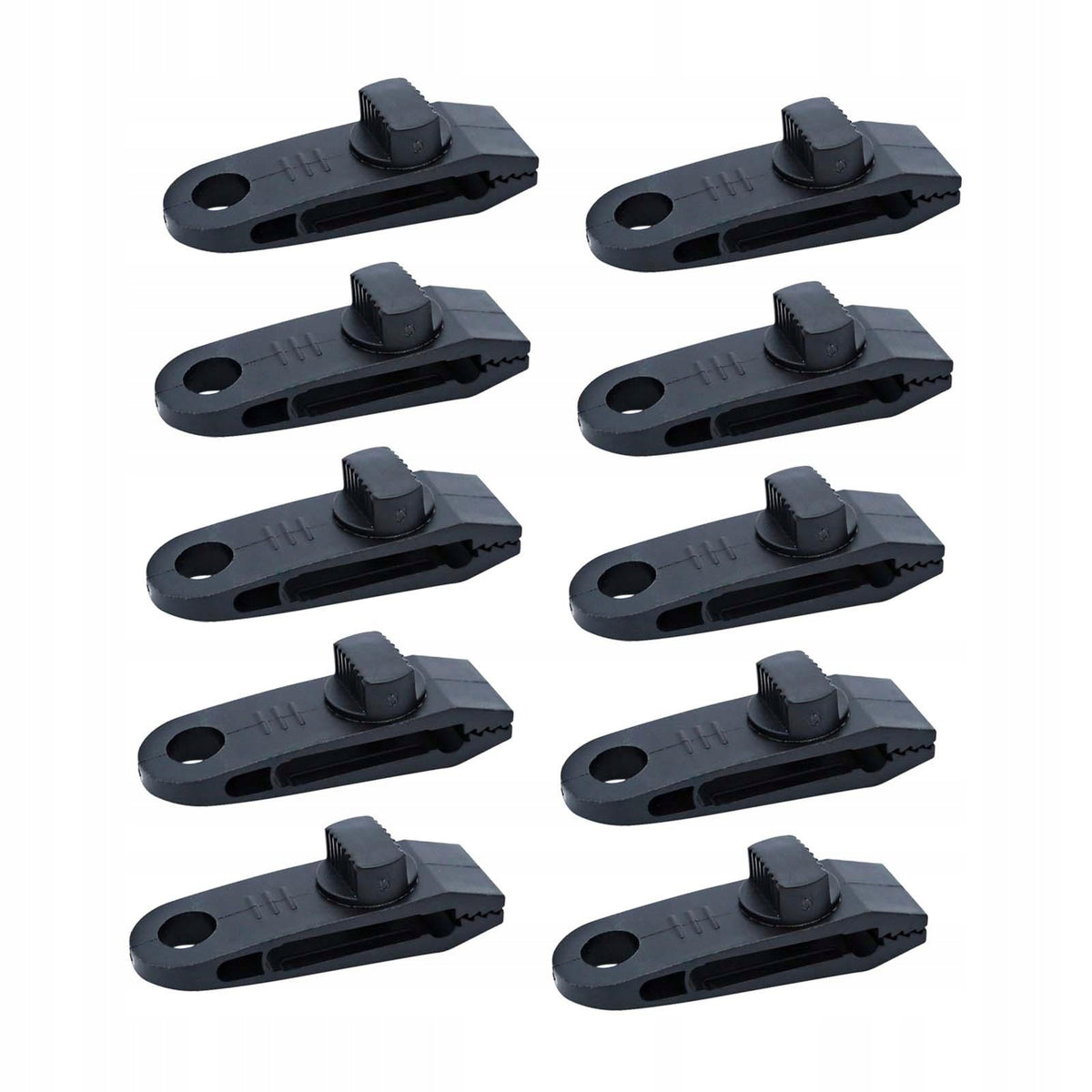 10Pcs Tent Clamps Adjustable Rotation Tightness Windproof Lightweight Black Packaging status original
