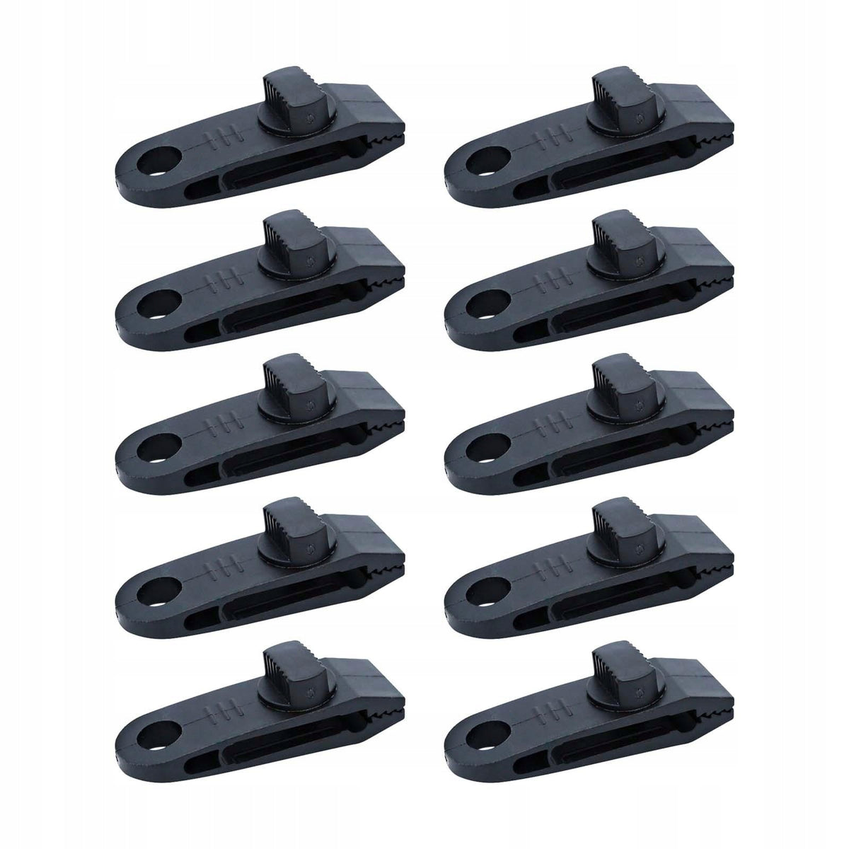 10Pcs Tent Clamps Adjustable Rotation Tightness Windproof Lightweight Black