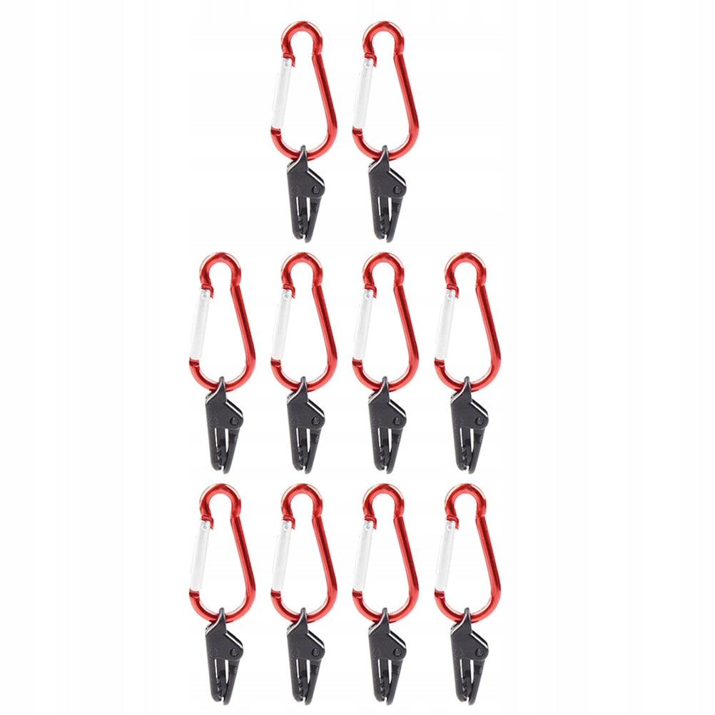 10Pcs Windproof Camping Tent Clips with Carabiner Plastic Aluminum Alloy Manufacturer code 14422665