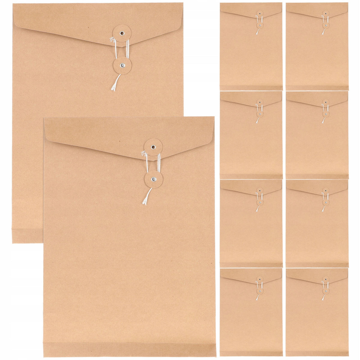 10SZT TECZKI Z PAPIERU KRAFT NA DOKUMENTY Z ZAPIĘCIEM