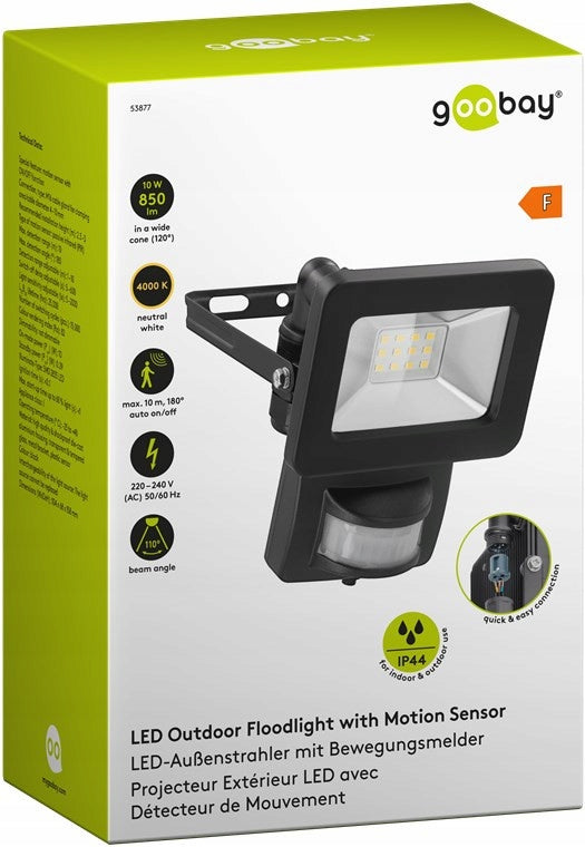 10W LED Outdoor Headlight with Motion Sensor Brand Goobay