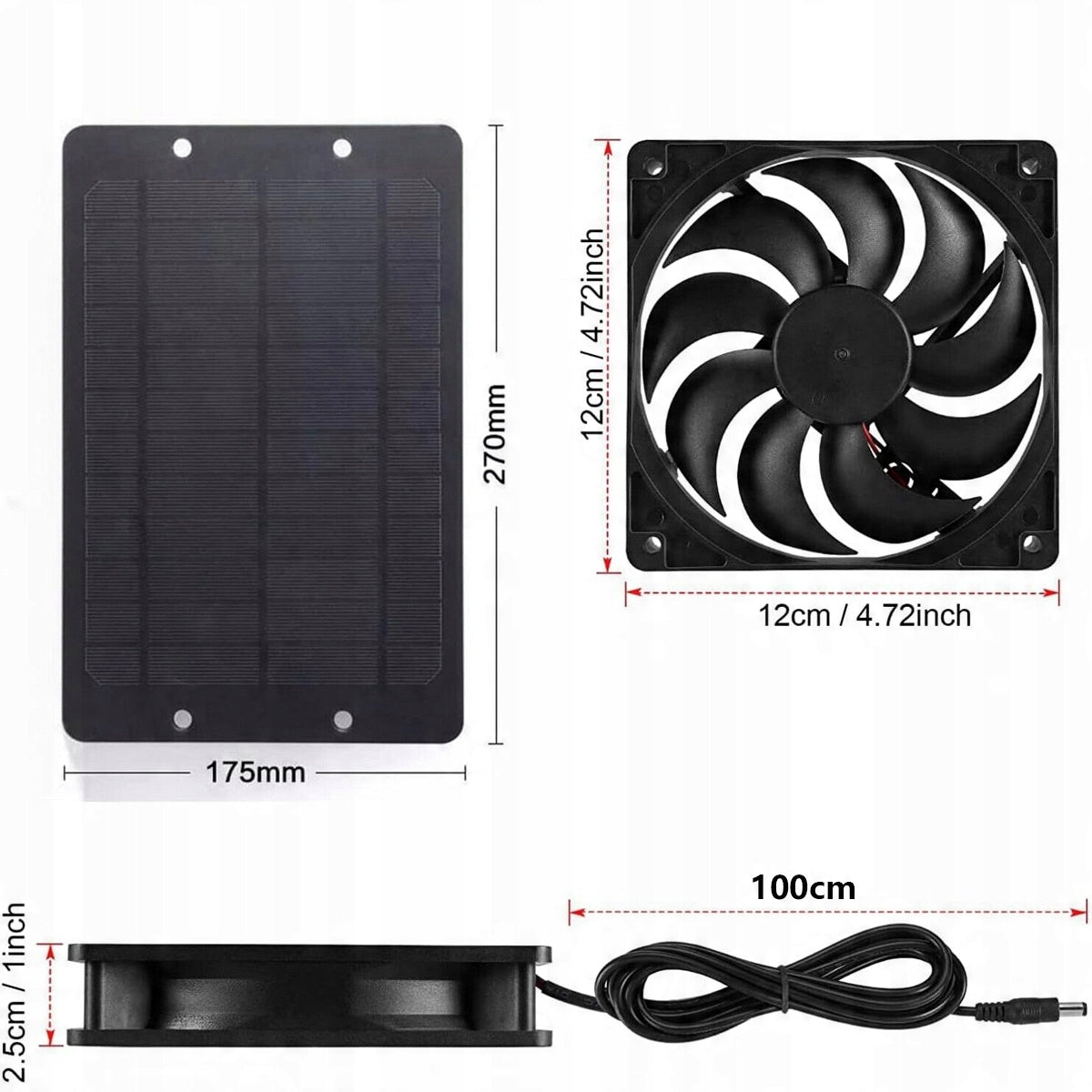 10W SOLAR FAN, EXHAUST FAN FOR GREENHOUSE, SHED, CHICKEN COOP Functions none