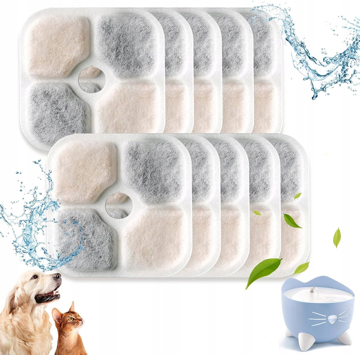 10X FILTERS FOR CAT FOUNTAIN CATIT PIXI WATER FILTER 2,5L