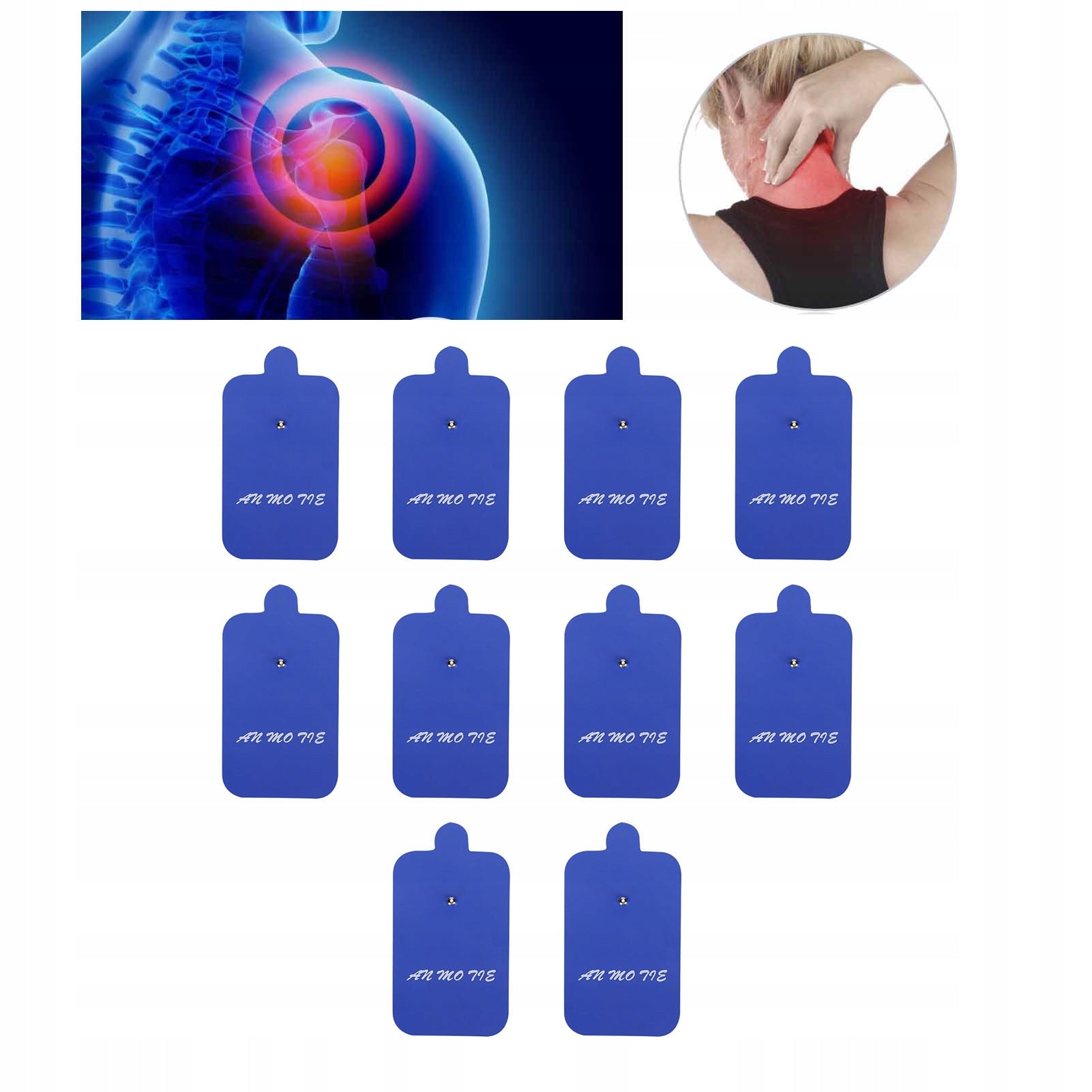 10X GEL ELECTRODE ELECTROSTIMULATOR TENS Color blue