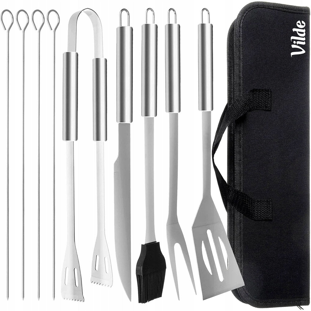 10X UTENSILS GRILL SET GRILL ACCESSORIES SET OF UTENSILS STEEL