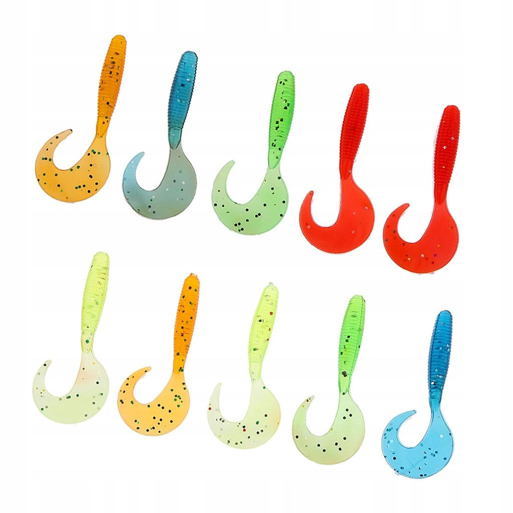 10pcs Maggot Grub Lure Worm Fishing Lures Soft Grubs for Sea River Lake