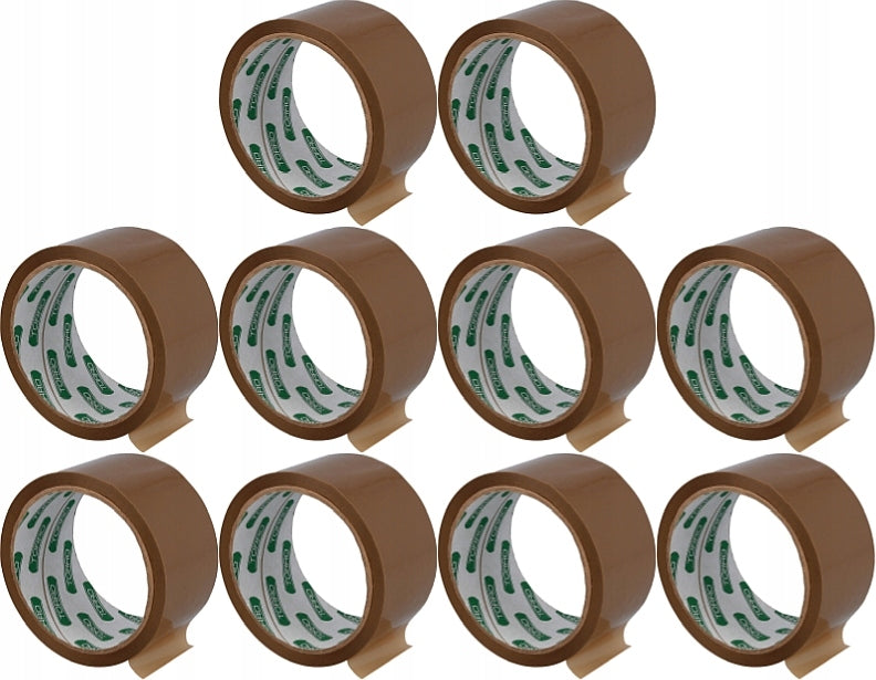 10pcs PACKING TAPE BROWN TAPE PACKAGING RUBBER BOPP 48mm 50yd