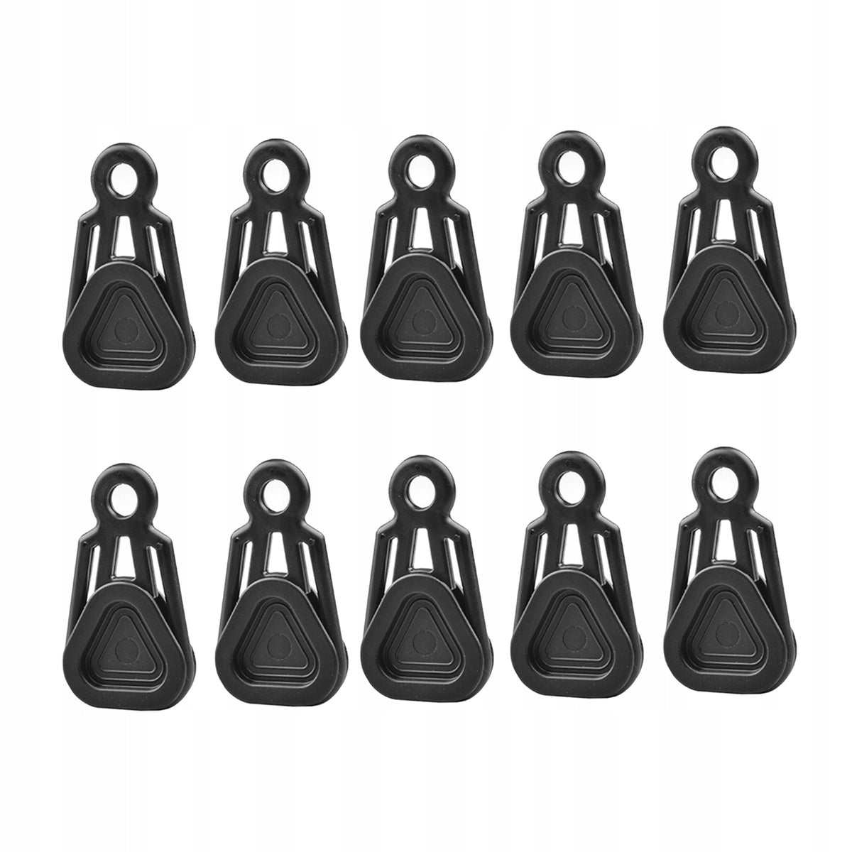 10pcs Tarp Clips, Camping Awning Clamp Clips Grip Black Triangle Clip