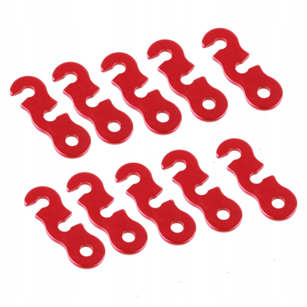 10pcs Tent Guyline Adjuster Fastener Anti slip 5mm Rope Tensioner Hooks Packaging status original