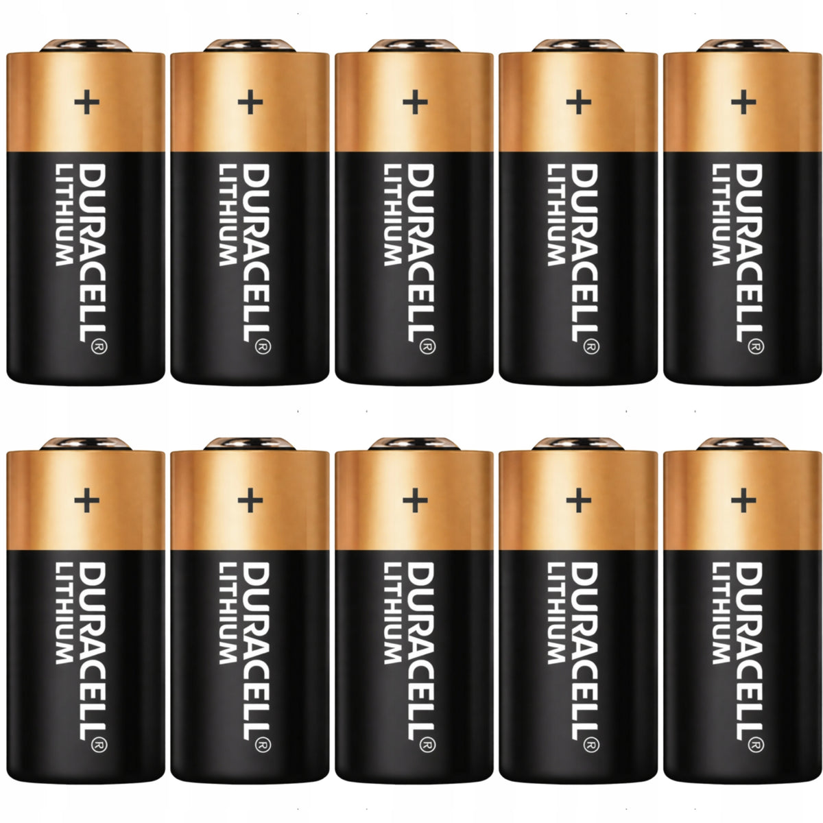 10x Duracell 123 - 3V lithium battery for camera, flashlight and sensor