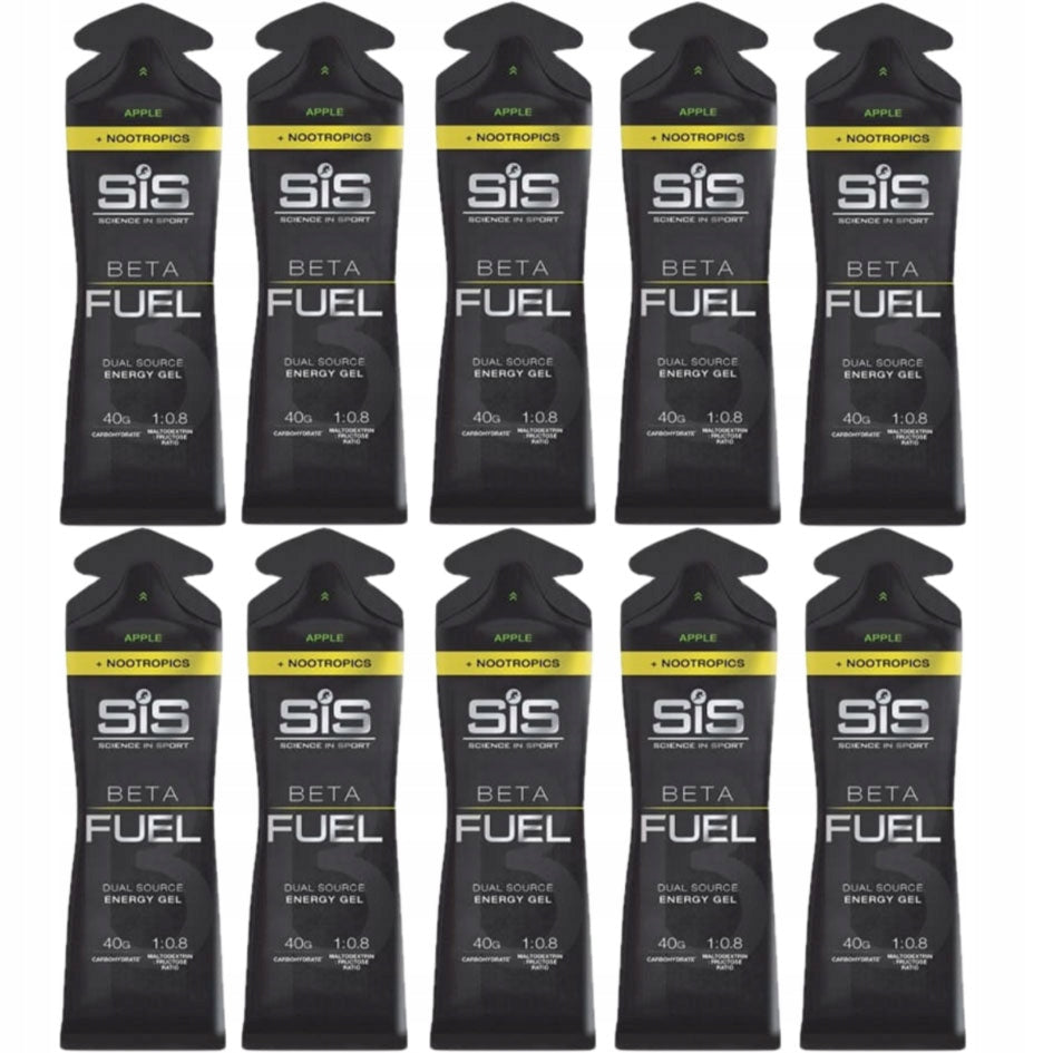 10x ENERGY GEL SIS BETA FUEL 60ml NOOTROPICS apple with caffeine