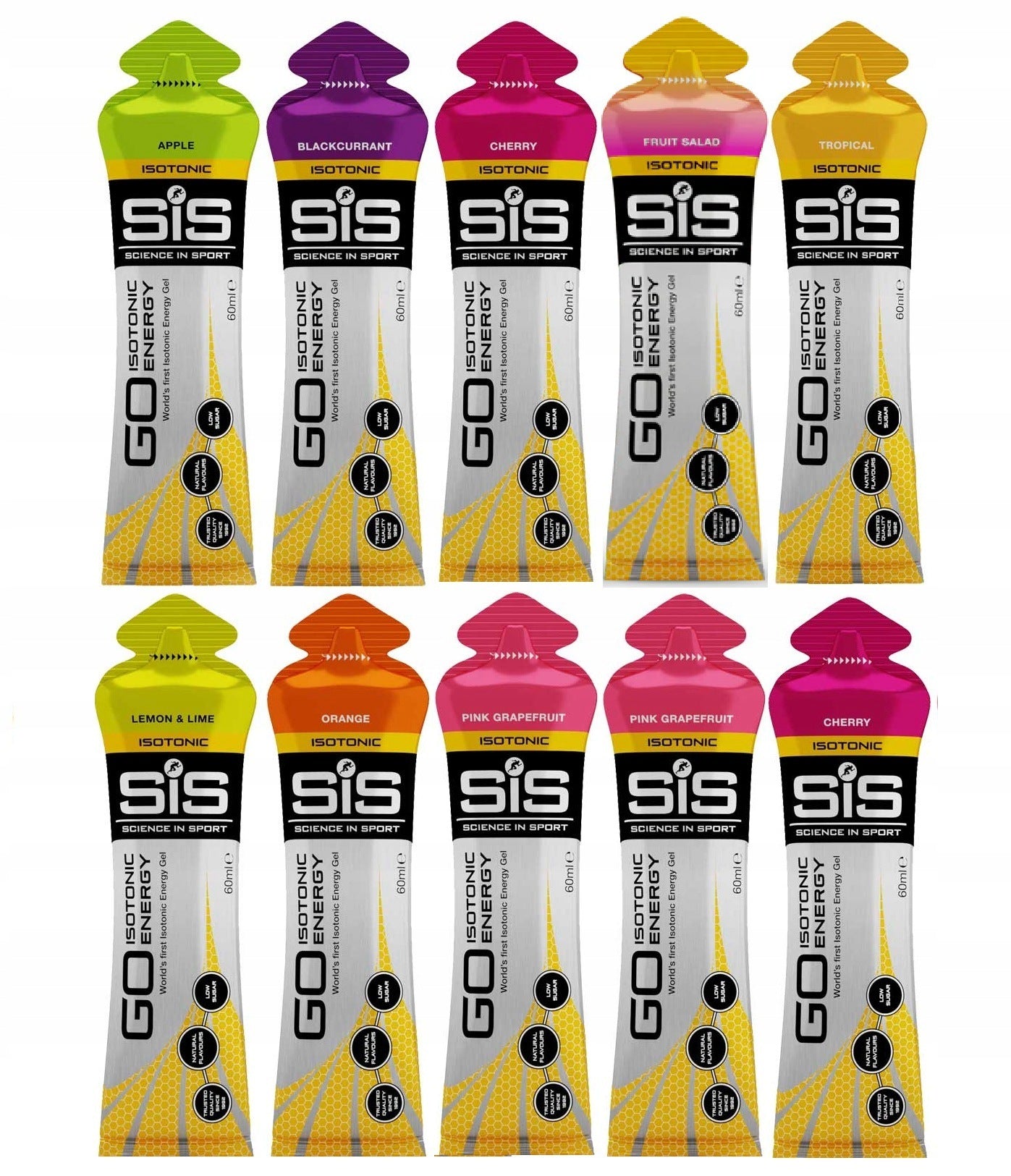 10x Energy gel SIS isotonic MIX OF FLAVORS