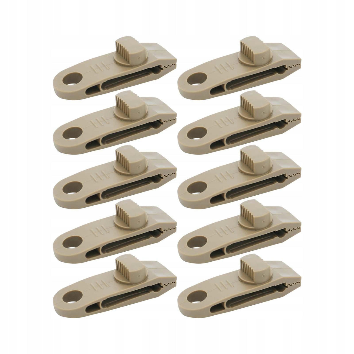 10x Heavy Duty Tent Tarp Clips Practical Multipurpose Tarp Light Brown