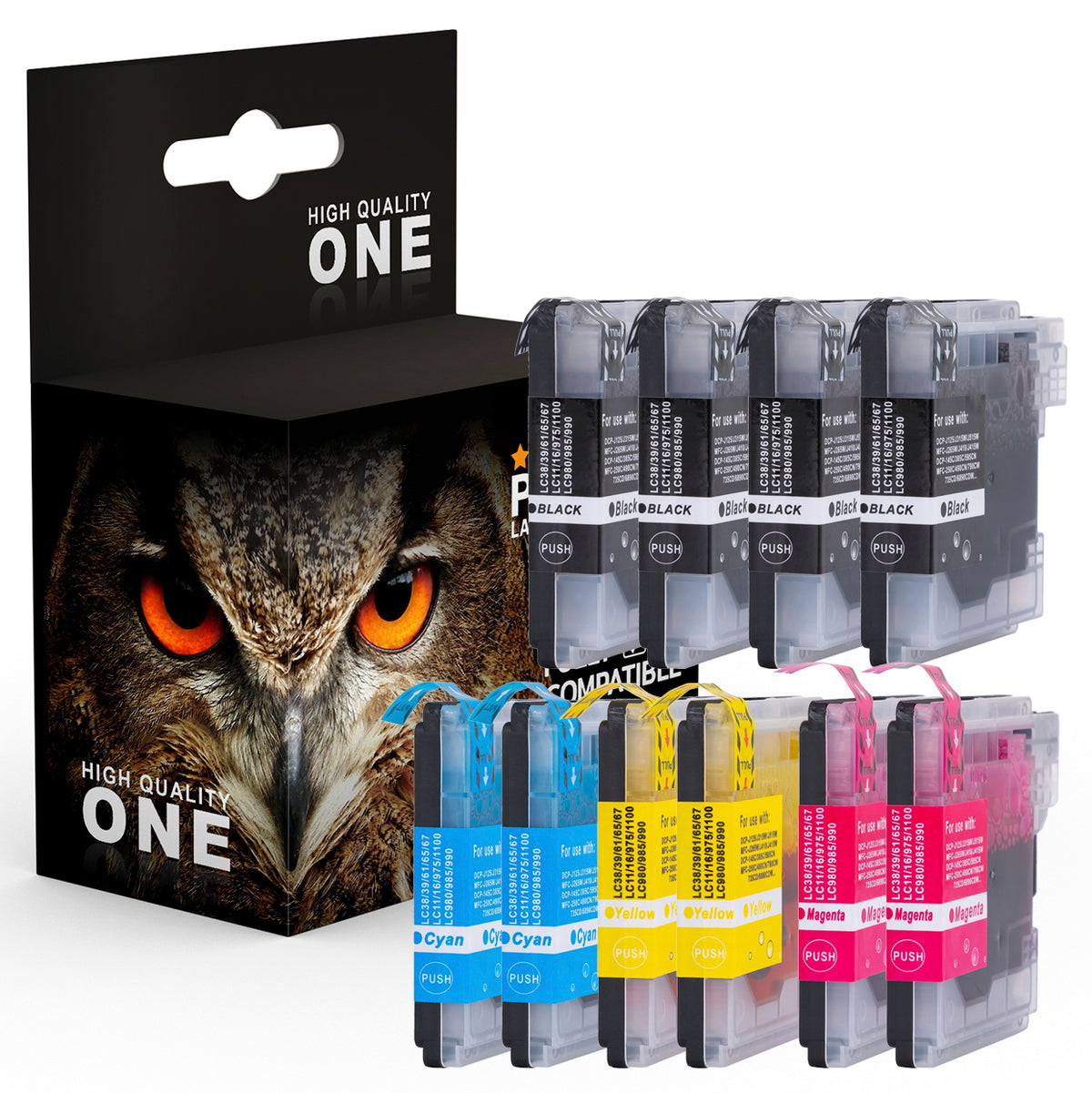 10x Ink cartridges for Brother DCP-J125 DCP-J140W printer