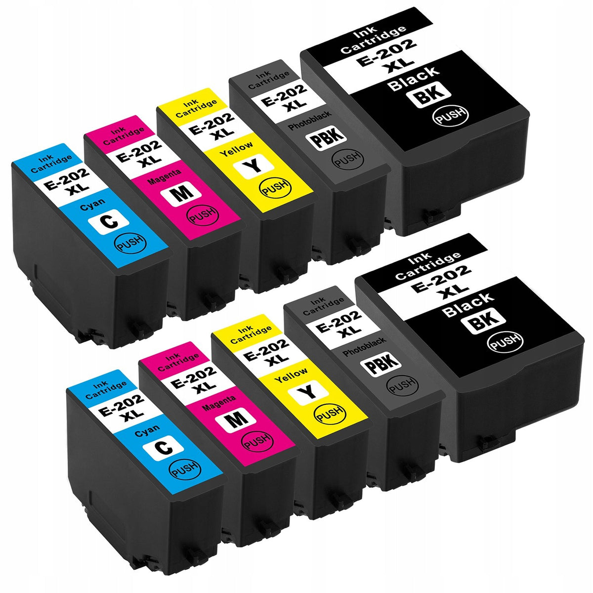 10x Ink cartridges for EPSON 202 XL XP-6000 XP-6100 XP-6105 Manufacturer code epson-202xl-2xcmykk