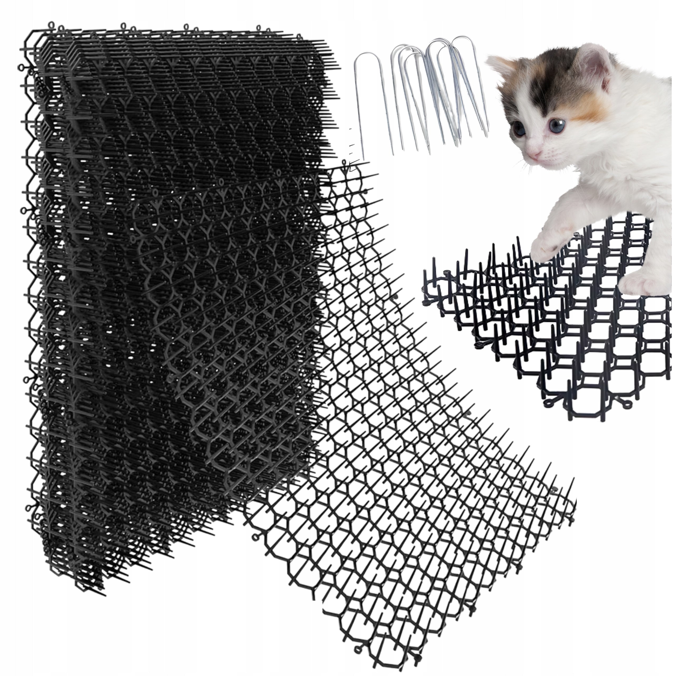 10x MAT WITH SPIKES REPELLENT CATS BARBED DOGS SAFE 20x40 cm