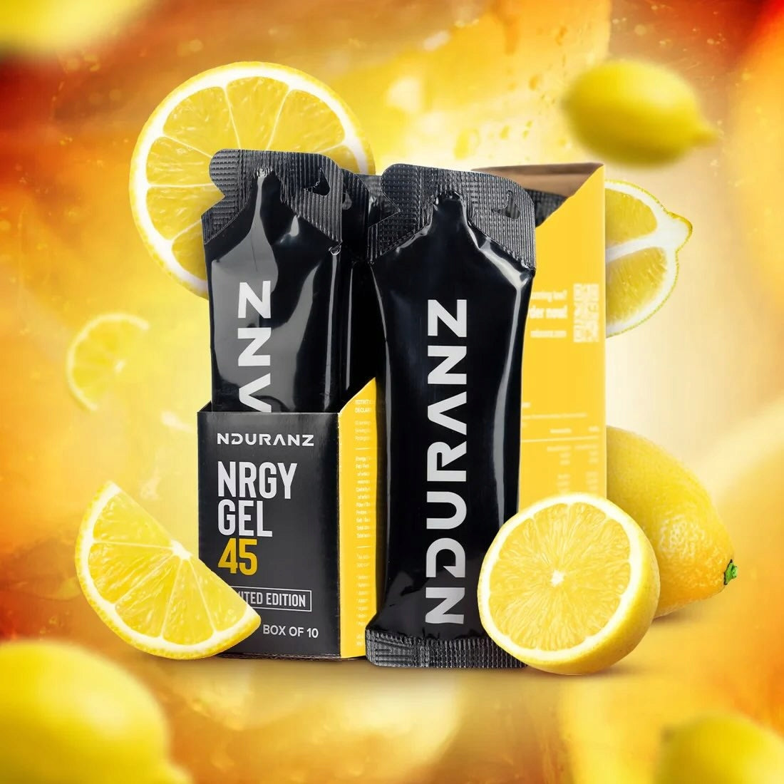 10x NRGY GEL 45 NDURANZ 75G LEMON ICE TEA LIMITED Packaging status original