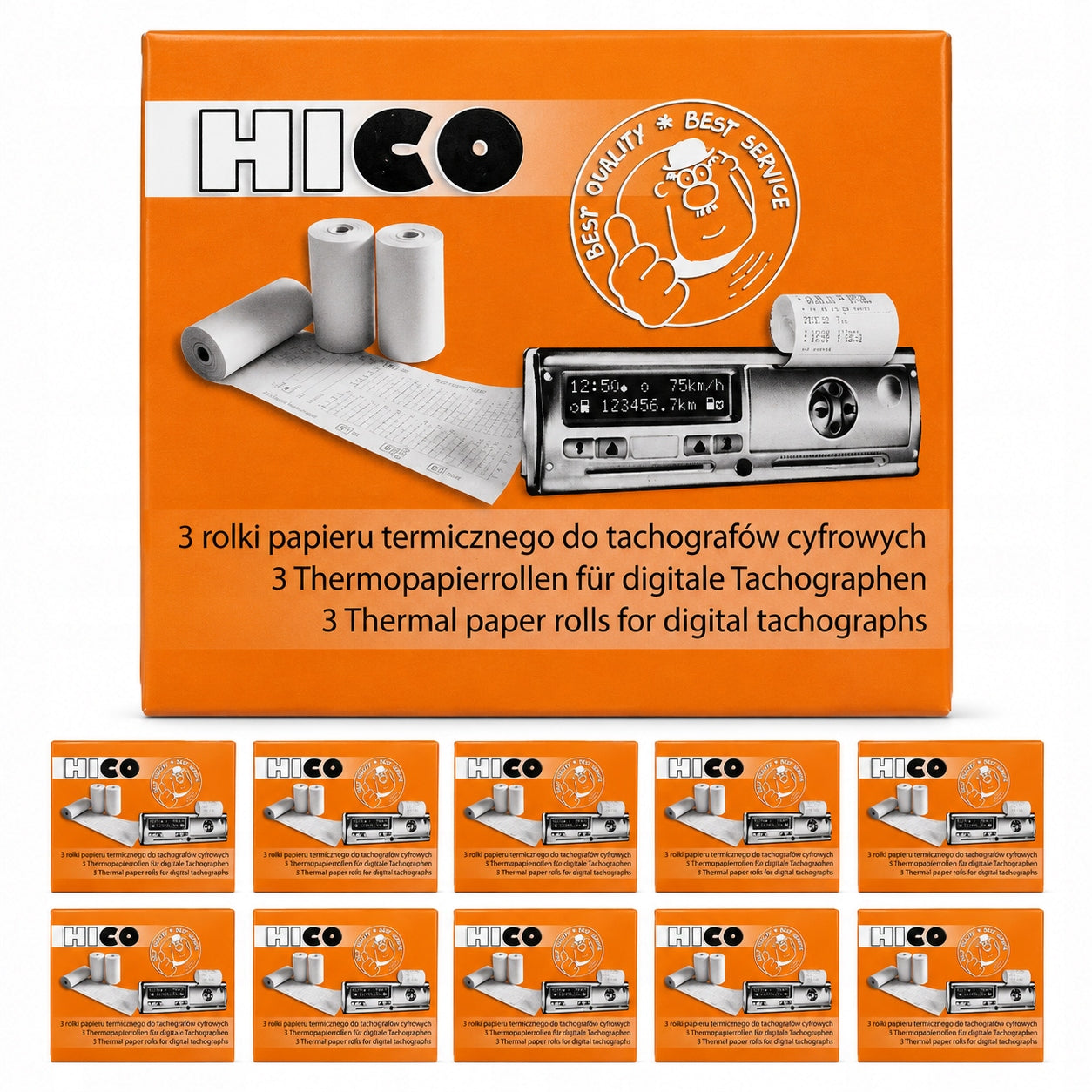 10x ROLLS THERMAL PAPER FOR DIGITAL TACHOGRAPH HICO ROLL TACHO