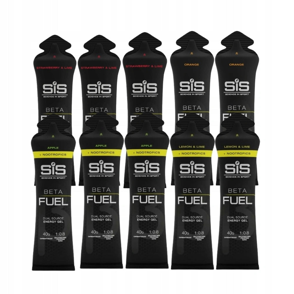 10x SIS ENERGY GEL 60ml BETA FUEL + BETA FUEL NOOTROPICS | 4 TYPES Expiration date at least six months from the date of purchase