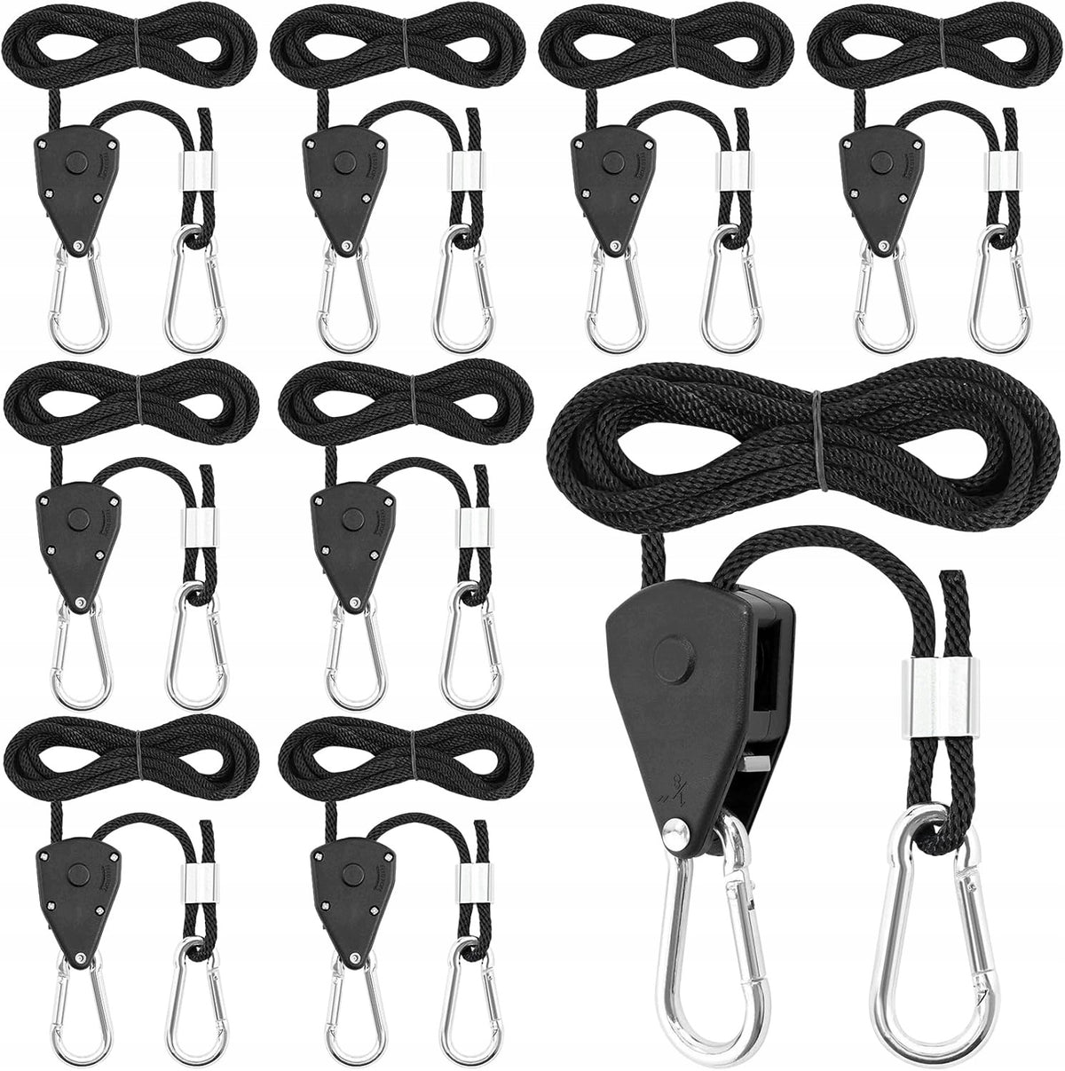 10x TENSION CABLE BLOCK RATTLE TENT CAMPING 68KG
