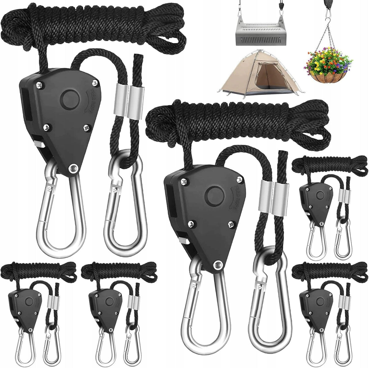 10x TENSION CABLE BLOCK RATTLE TENT CAMPING 68KG