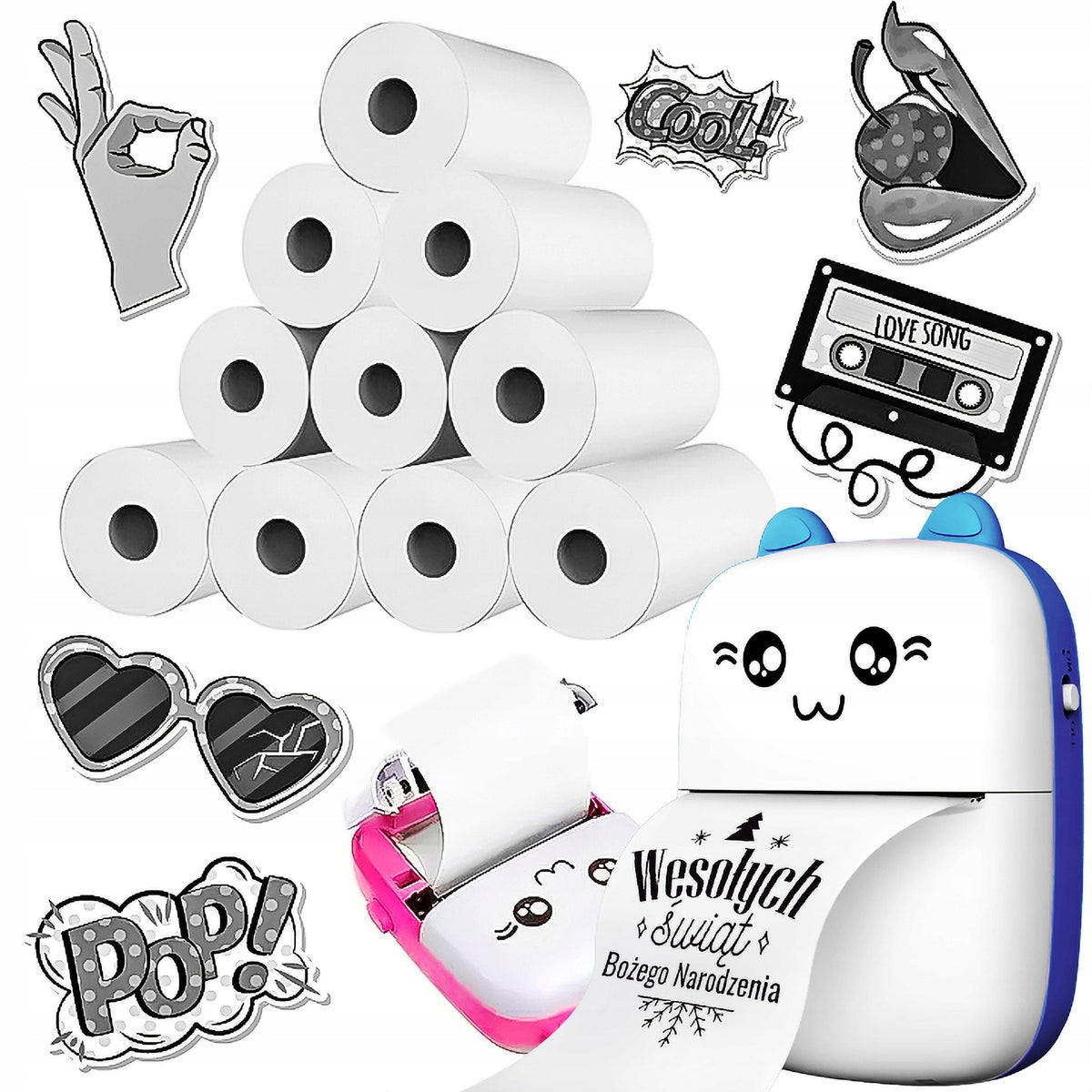 10x THERMAL PAPER ROLLS PRINTER CARTRIDGES PRINTER MINI PRINTER Manufacturer code ROLKI DO DRUKUSIA INTMIX