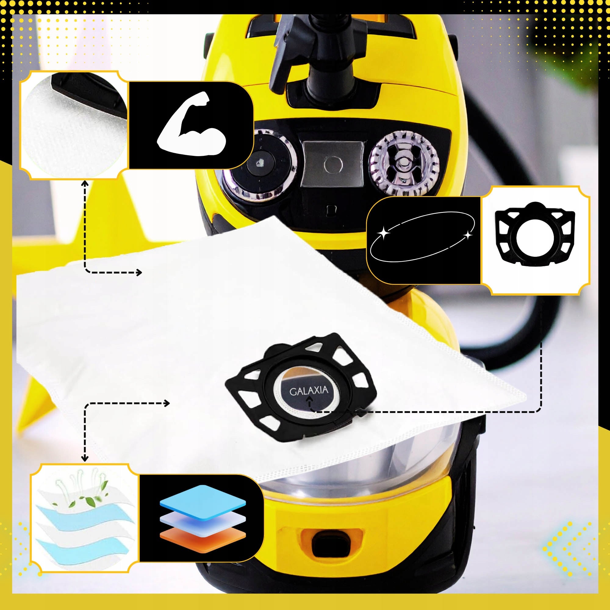 10x Vacuum cleaner bags KARCHER WD4 WD5 WD6 MV4 MV5 MV6 SE 5.1000 + Filter Model Worki syntetyczne Filtr do odkurzacza Karcher