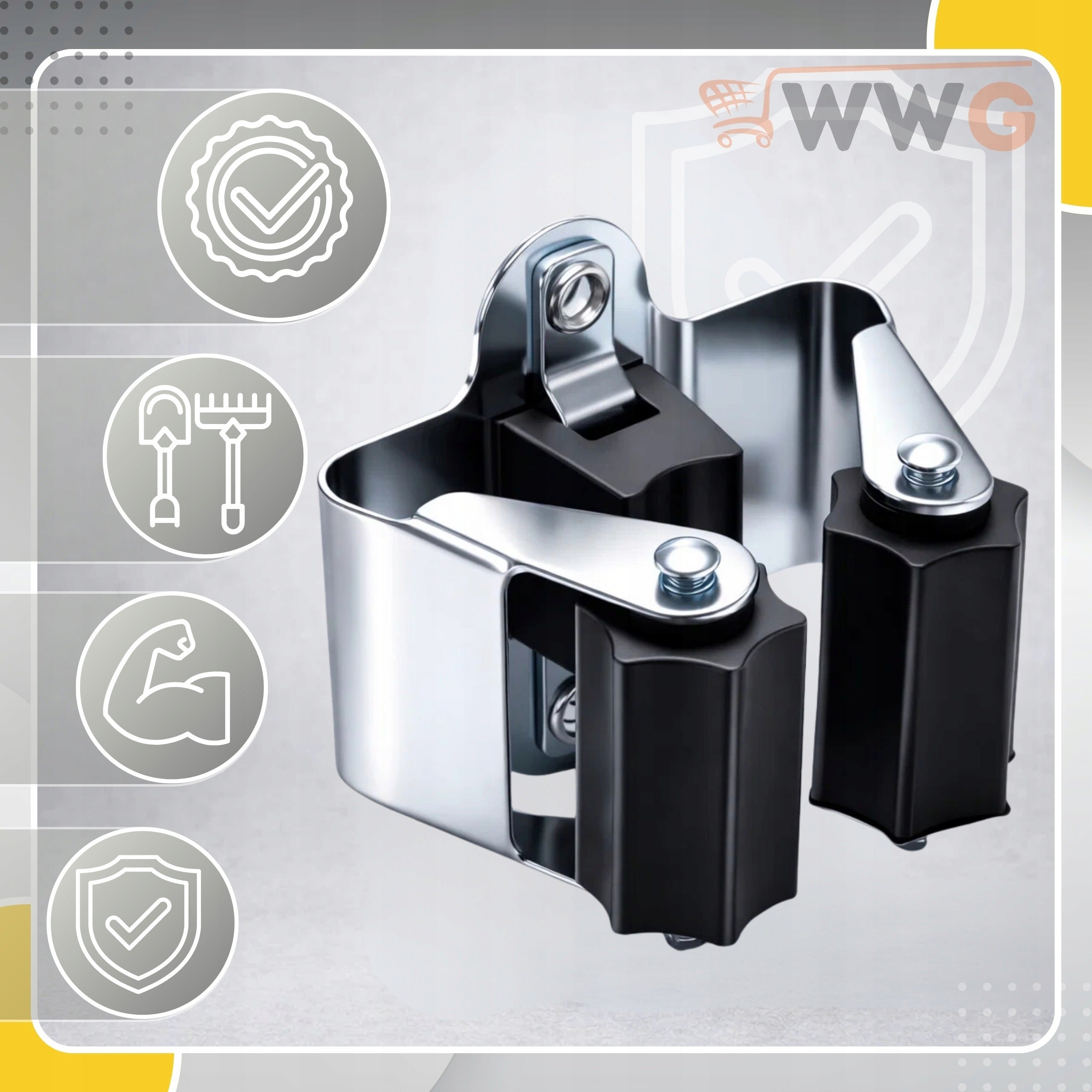 10x WALL HANGER HOLDER FOR TOOLS BROOM MOP RAKE SET SCREWS Manufacturer code Uchwyt na narzędzia miotły mop ogrodnicze
