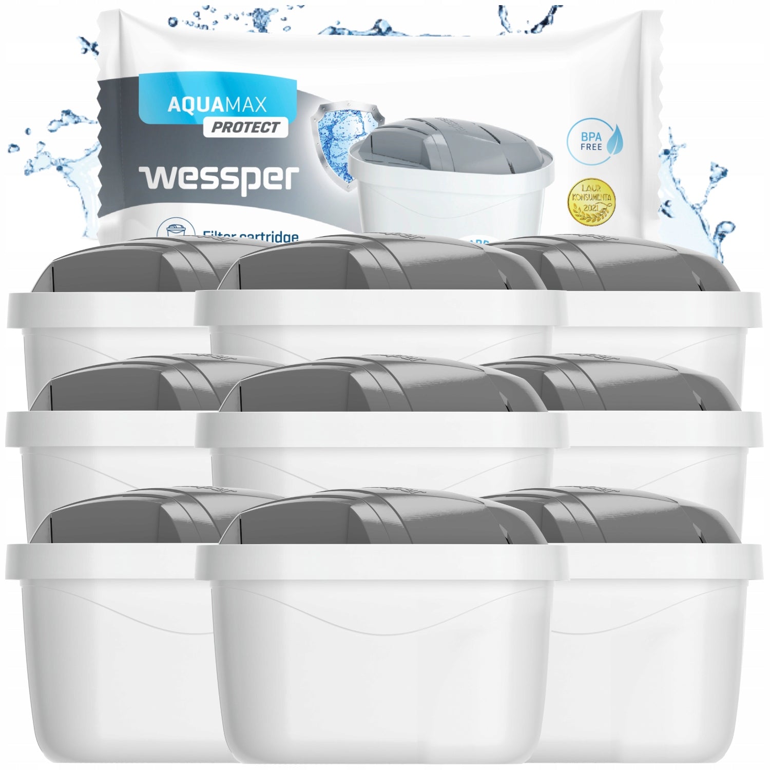 10x WESSPER AQUAMAX PROTECT FILTER for HARD WATER FOR BRITA DAFI JUG