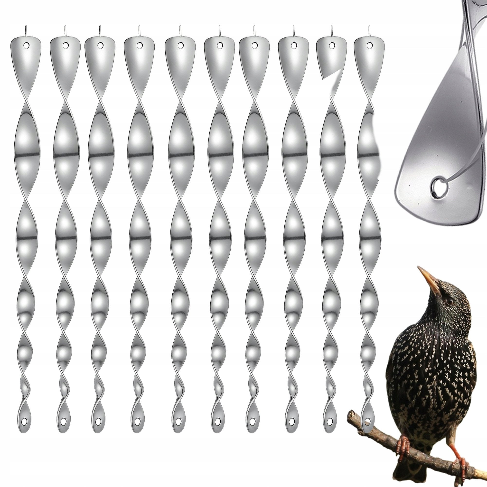 10x WIND SPIRAL BIRD REPELLENT PIGEON REFLECTIVE DECORATION TWISTER