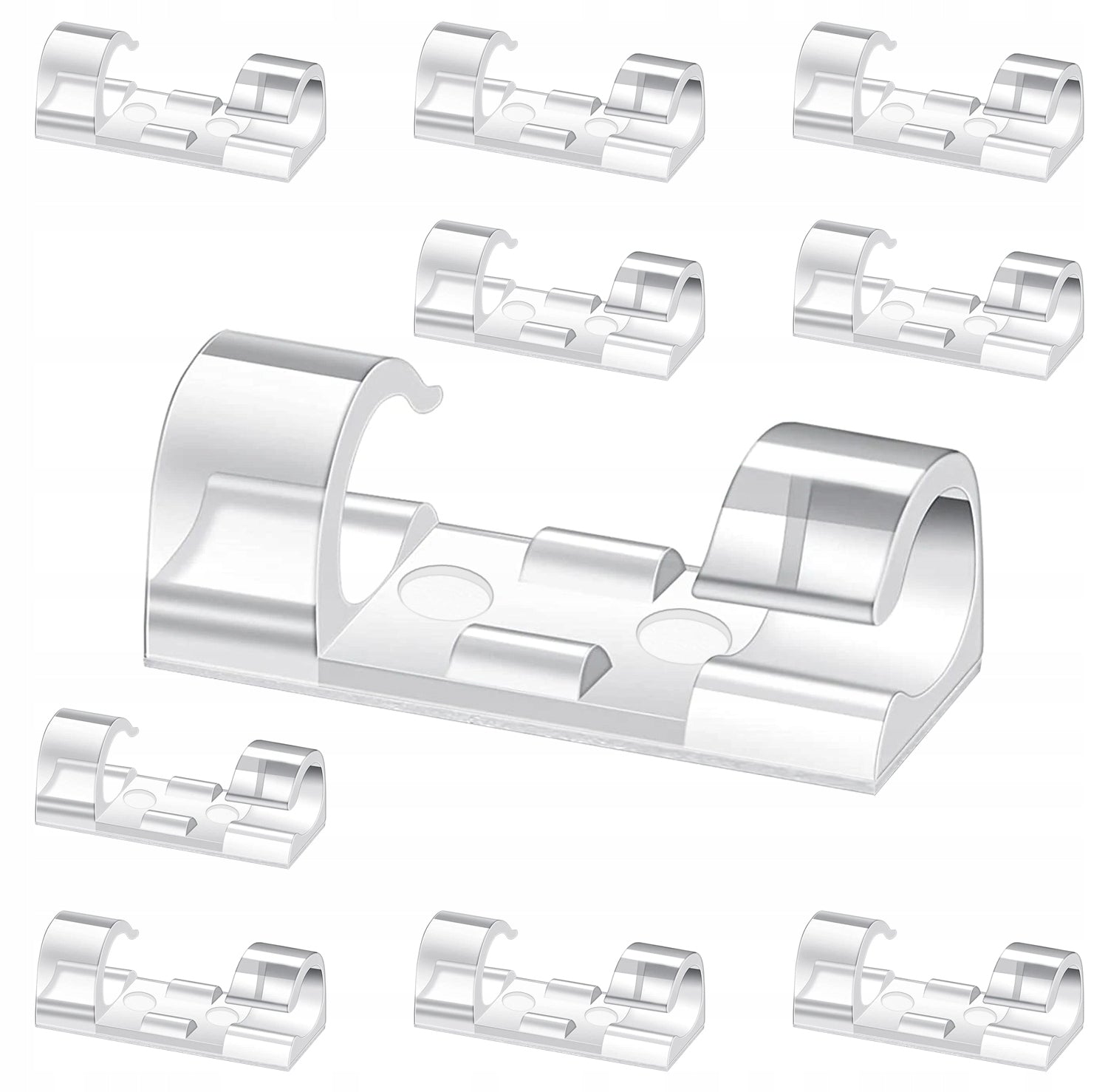 10x WIRE CABLE ORGANIZER CLIP HOLDER SELF ADHESIVE HOOK
