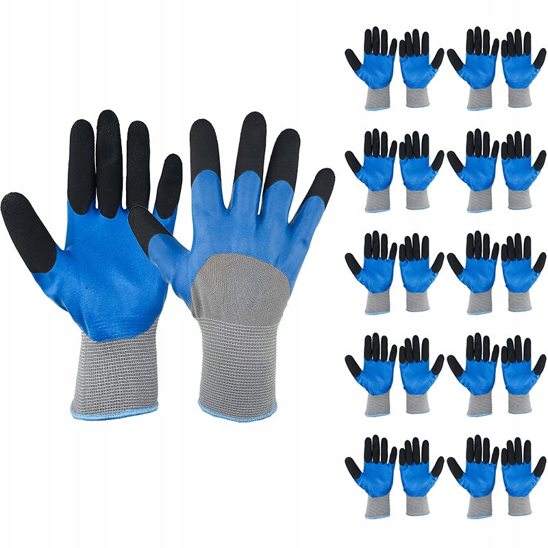 10x WORK GLOVES SIZE 11 - XXL COATED DUOAIR FOAM STRONG