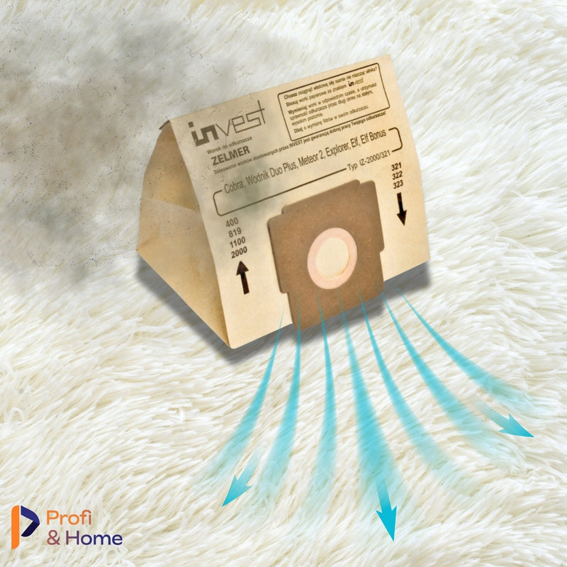 10x ZELMER ODYSSEY ELF 2 ELF 3 BONUS METEOR 2 COBRA VACUUM CLEANER BAGS Dominant color beige/brown