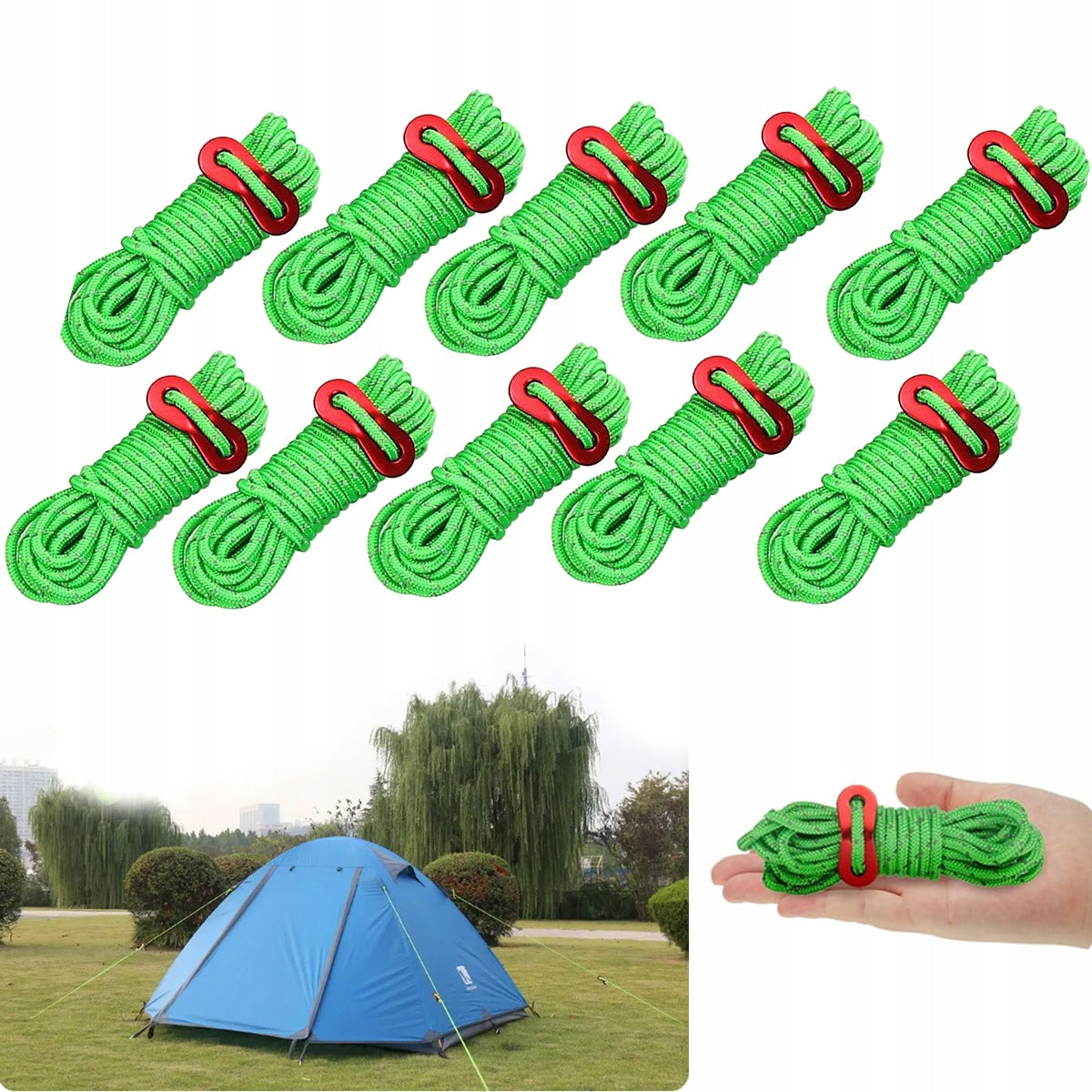 10xSET OF TENT CABLE TENSIONS with tensioner regulator