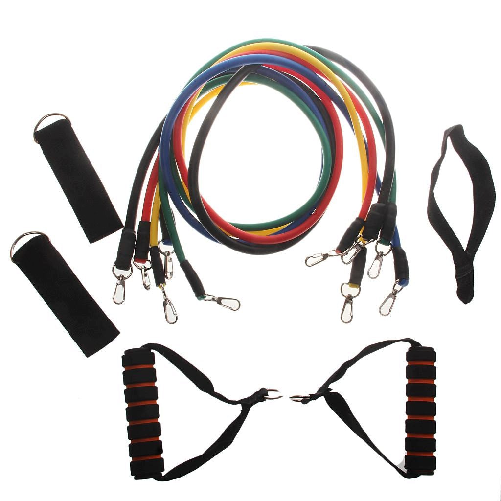 11 Pcs / Set Pilates Yoga Latex Tube Expander Elastic Resistance