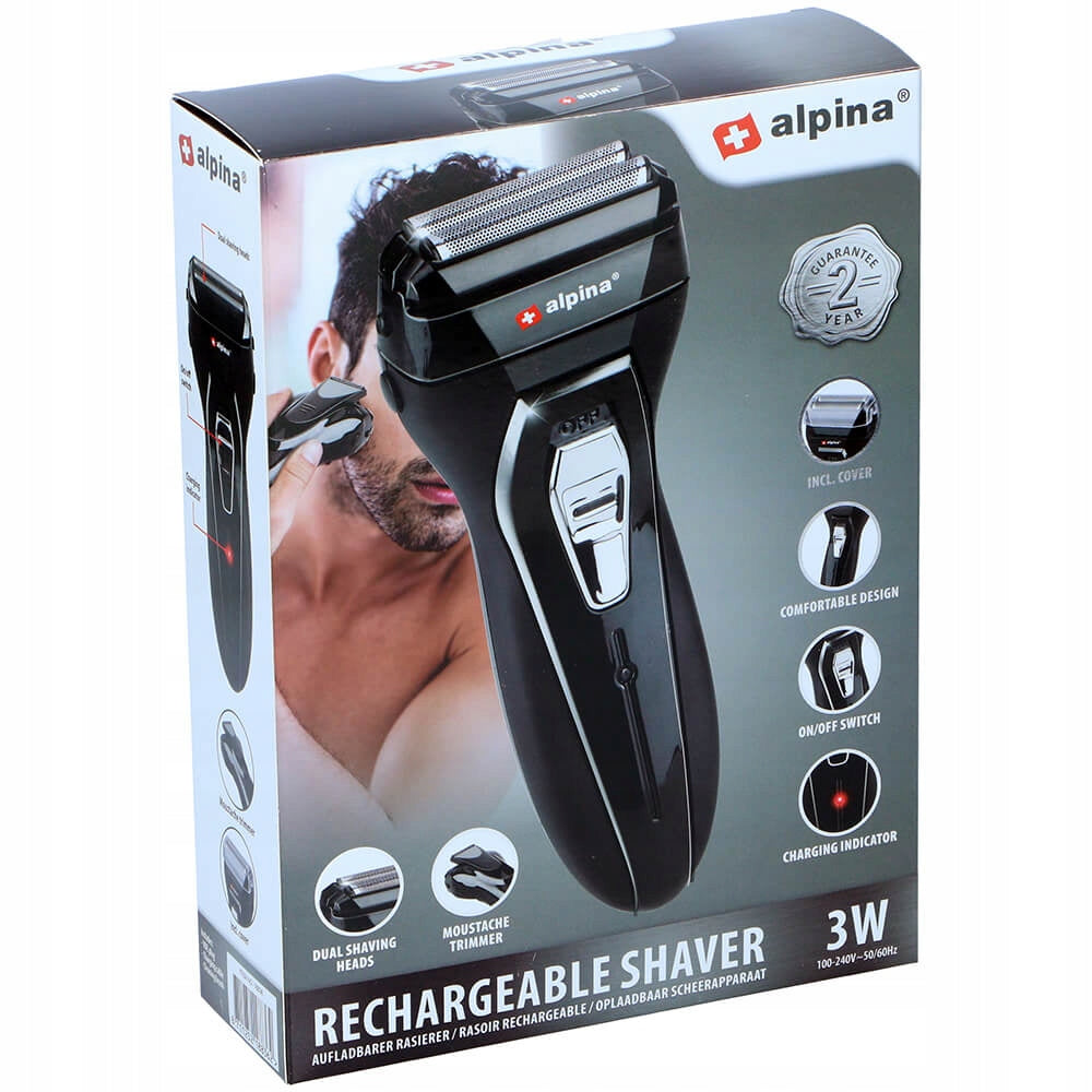 110. CORDLESS SHAVER ALPINA DOUBLE HEADS Packaging status original