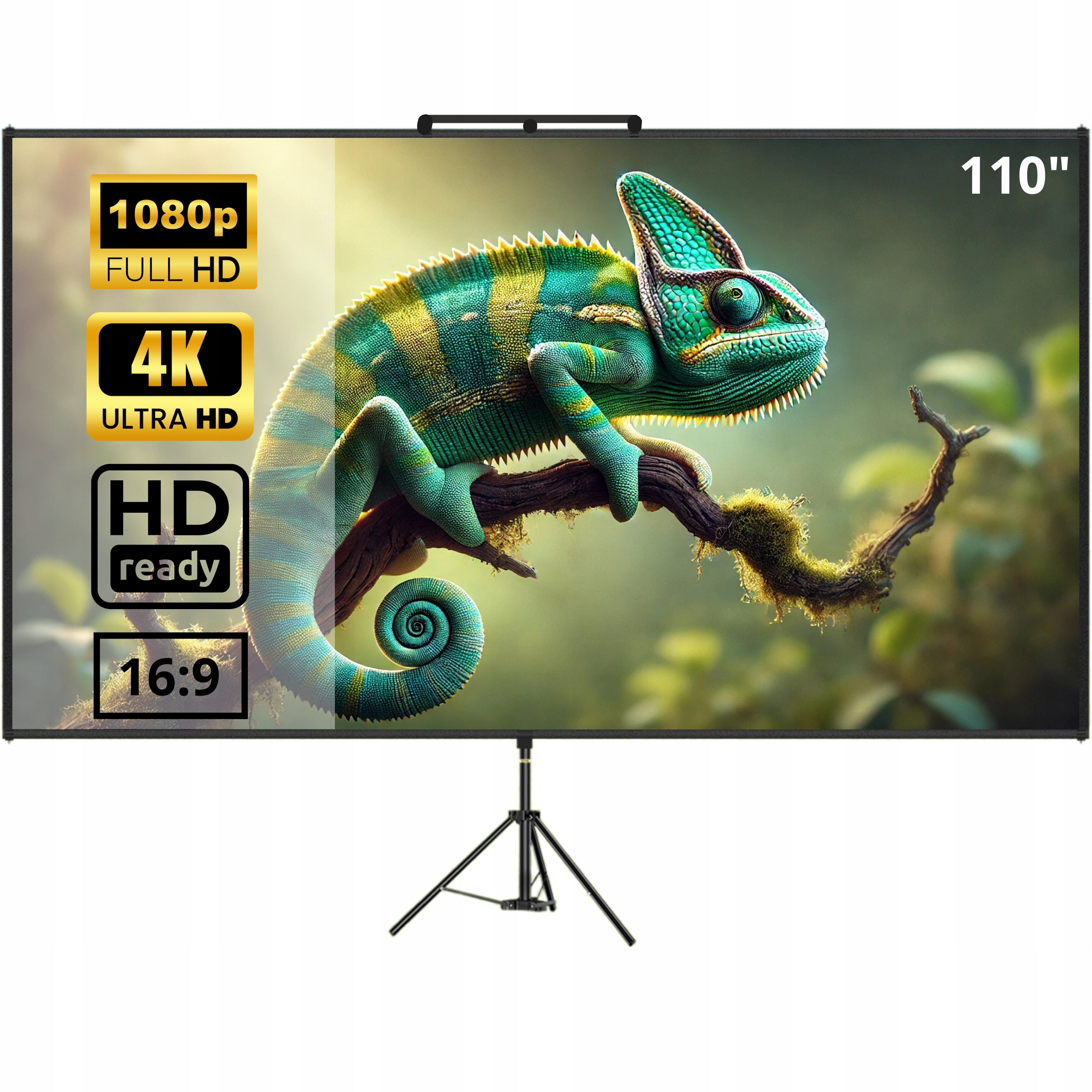 110" PROJECTION SCREEN AEON VOR 4K FULL HD 16:9 TRIPOD PROJECTOR UHD LARGE