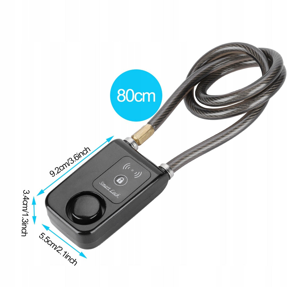 110DB ANTI-THEFT ALARM BLUETOOTH BICYCLE LOCK ROPE STEEL 80CM Kind alarm