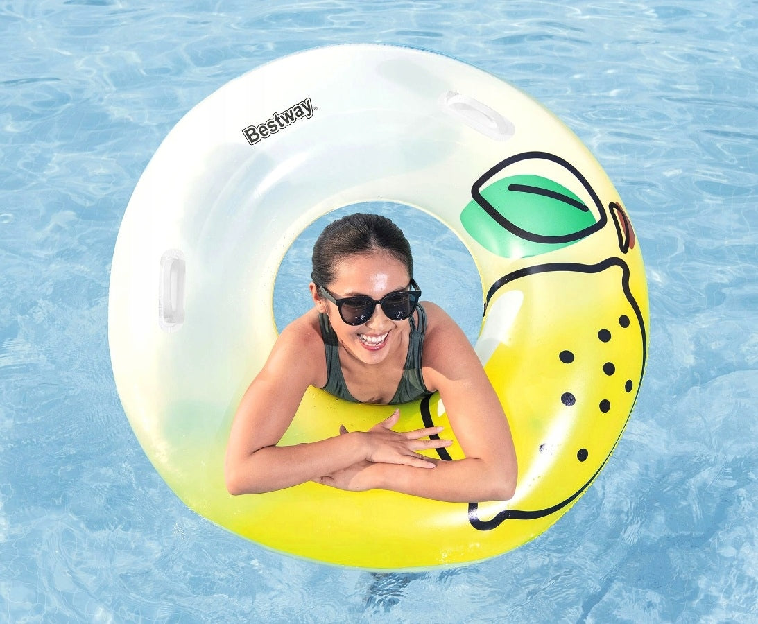 114 cm Large Inflatable Lemon Swimming Wheel with Handles Bestway 36448 Kind swim ring