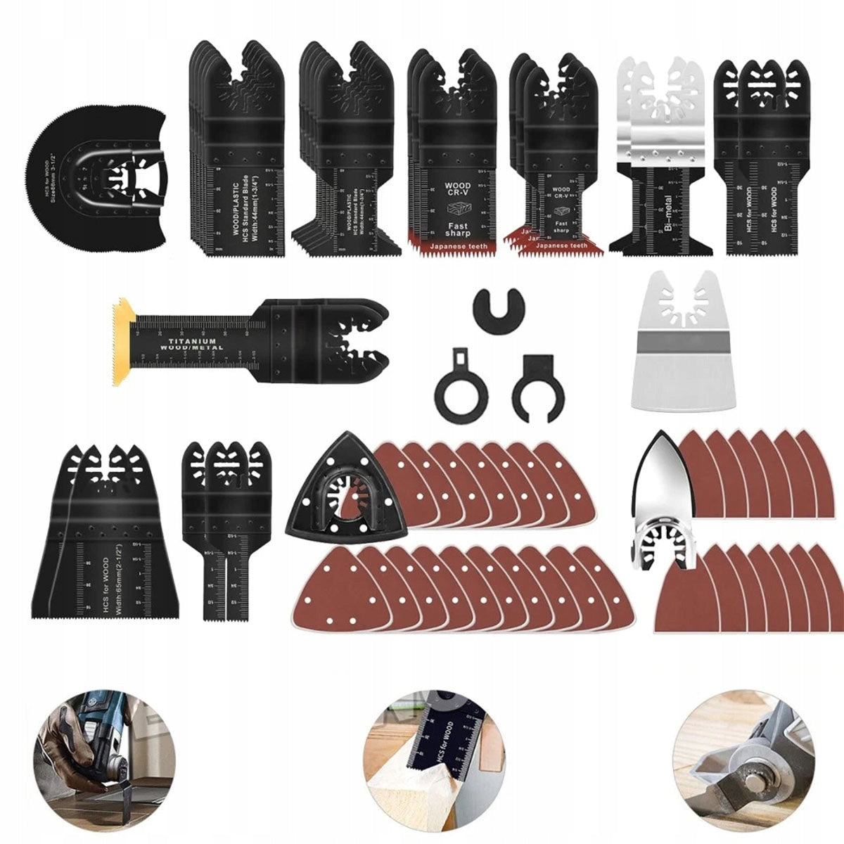 116 PCS HCS Multitool Oscillating Saw Blades Compatible with Dewalt Bosch