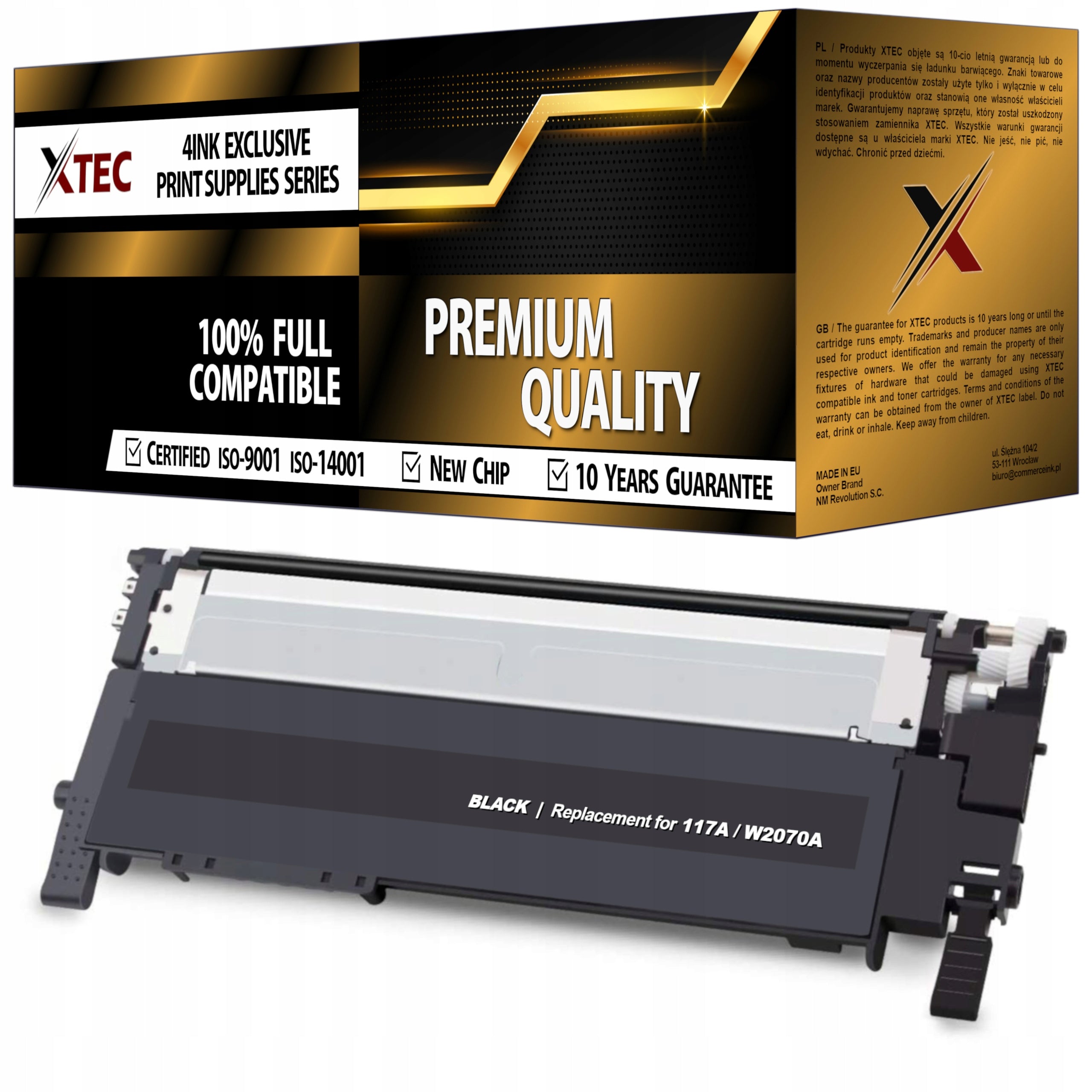 117A TONER CARTRIDGES FOR HP COLOR LASER 150a 150nw 178nw 179fnw PRINTER WITH CHIP Manufacturer code ZAMIENNIK 117A W2070A DO DUKARKI HP LASER