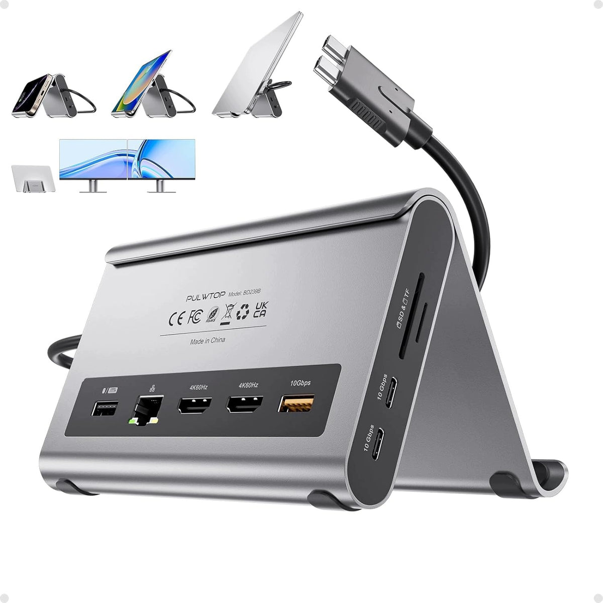 11IN1 USB C DOCKING STATION FOR MACBOOK 2X HDMI 4K 60HZ ETHERNET PD