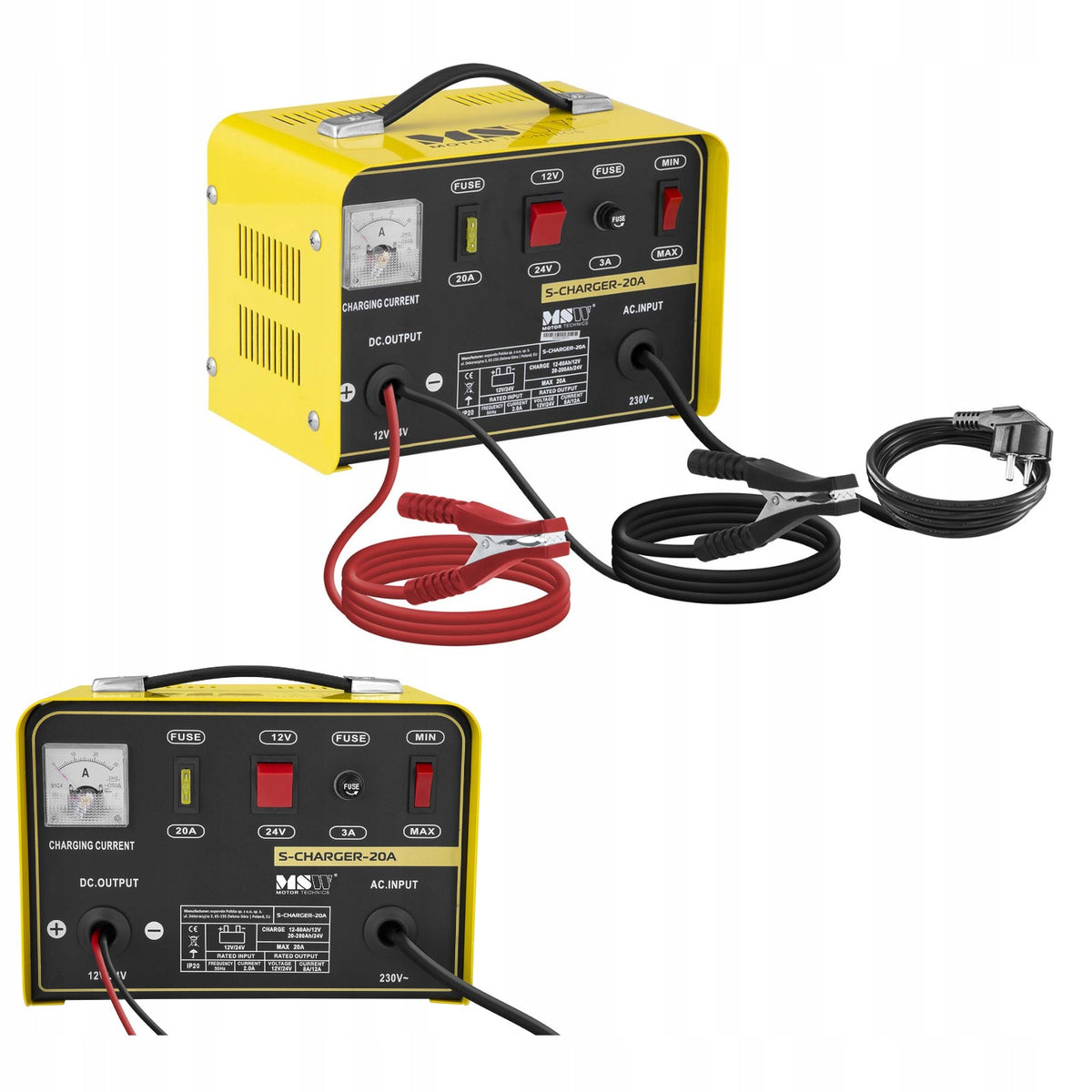 12/24V 12A FAST CAR RECTIFIER FOR 230V BATTERIES