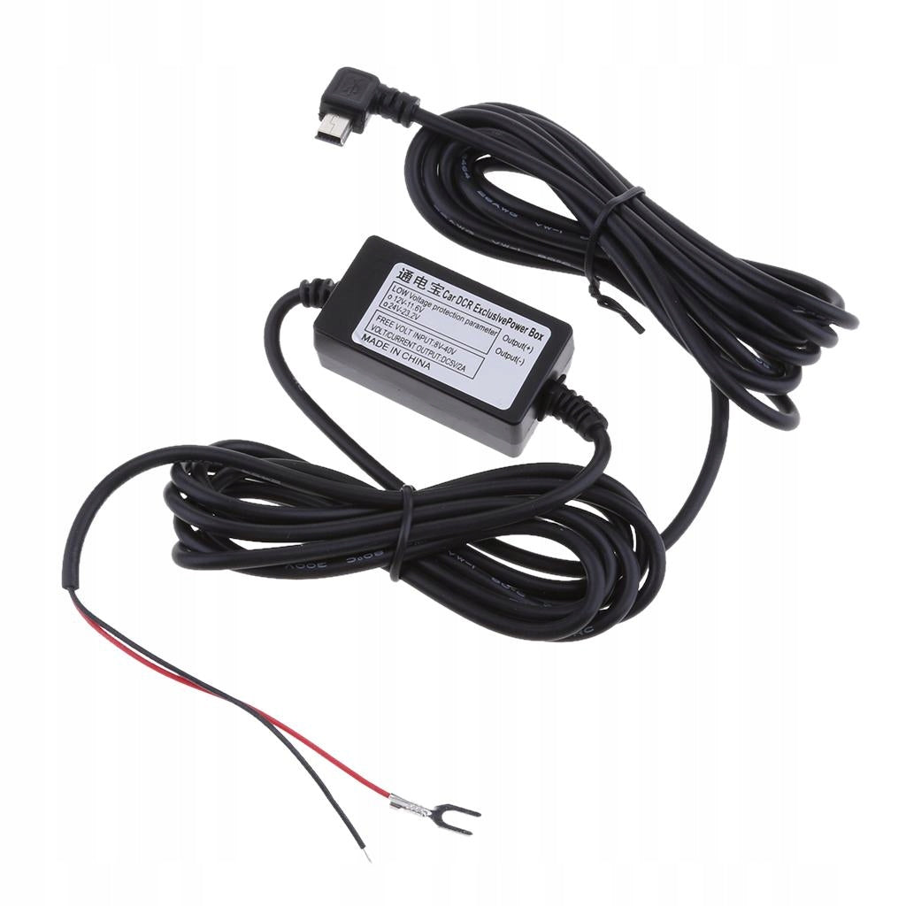 12/24V to 5V Car Dash Cam Hardwire Kits Mini USB Right Head Charger Cable
