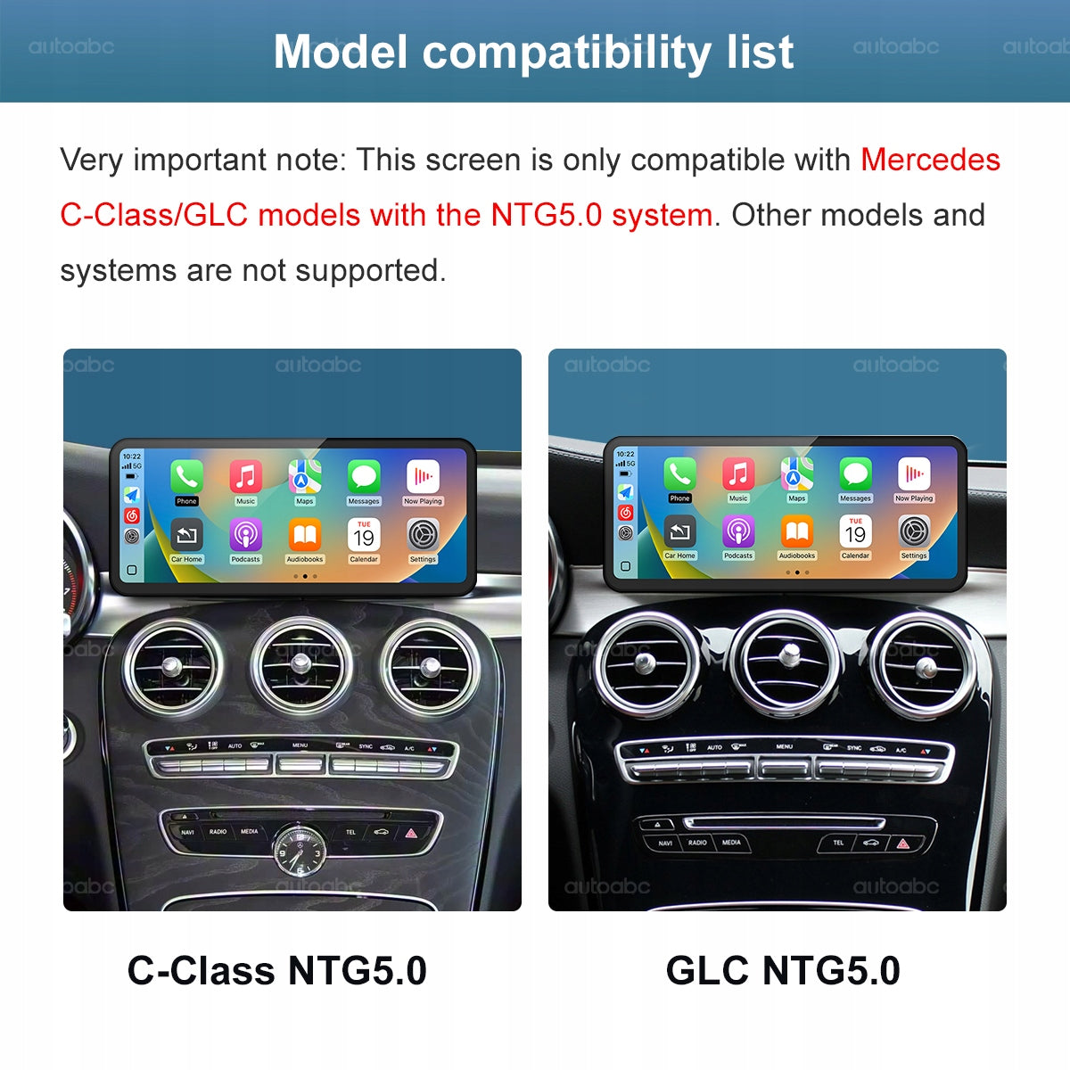 12.3" apple Carplay Android Auto for Benz A B GLA CLA NTG5.0 2016-2018 Manufacturer code 665523