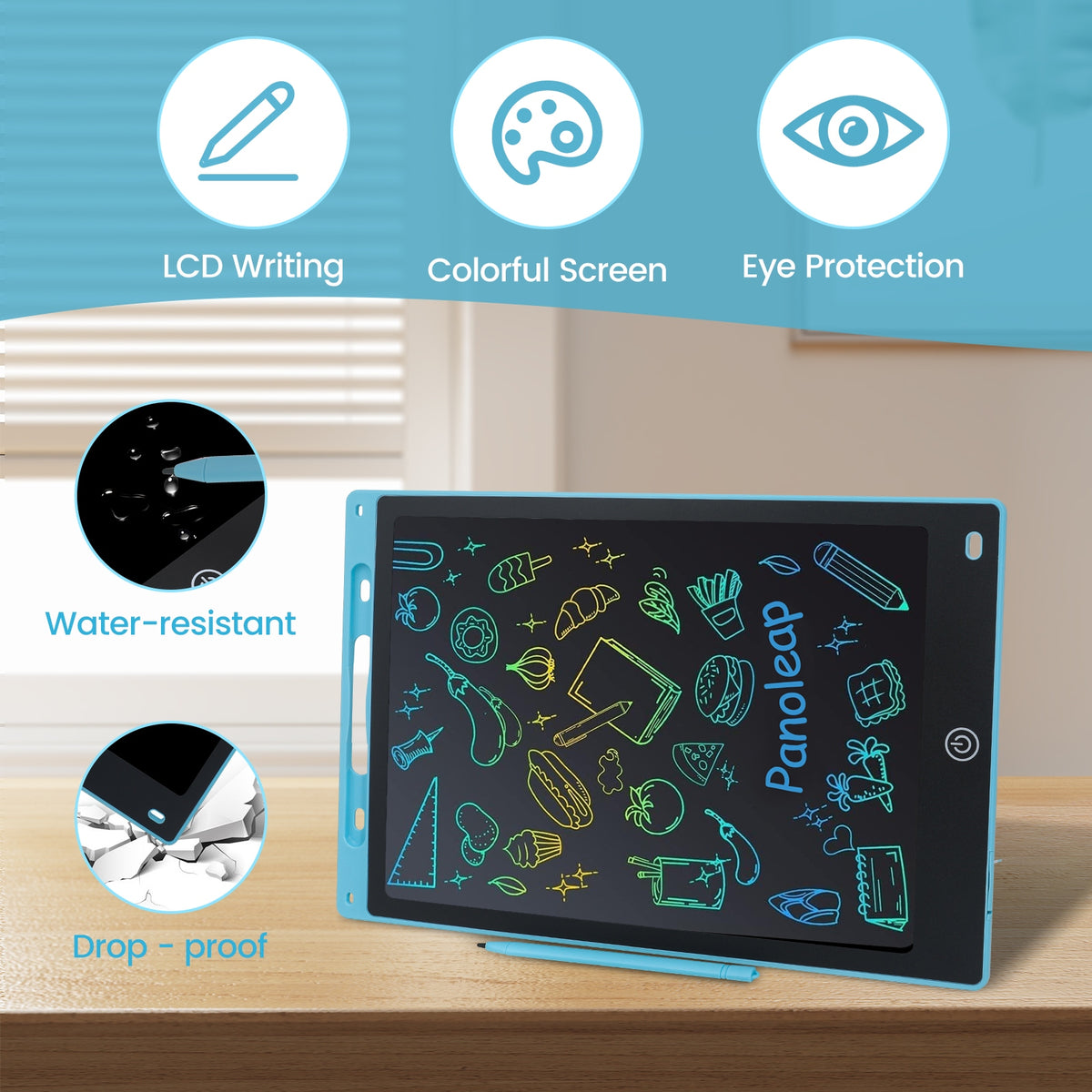 12 Inches LCD Writing Tablet – Reusable Doodle Board for Kids,Blue Brand Panoleap