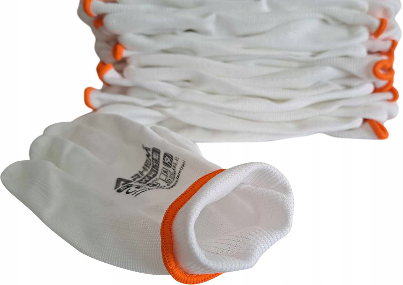 12 PAIRS Work Gloves White Polyurethane Coated Gloves r.9-L Packaging status original