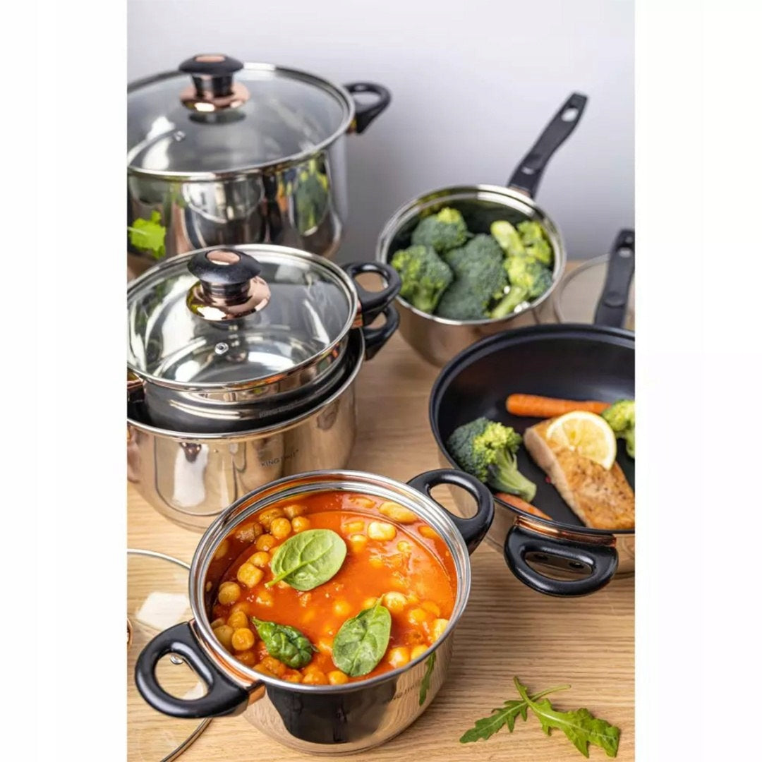 12 PIECE SET OF POTS KINGHOFF KH-1767 Coating type non-stick