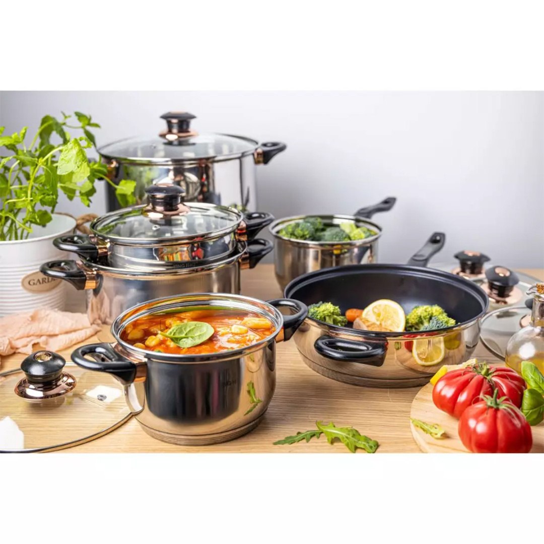 12 PIECE SET OF POTS KINGHOFF KH-1767 Packaging status original