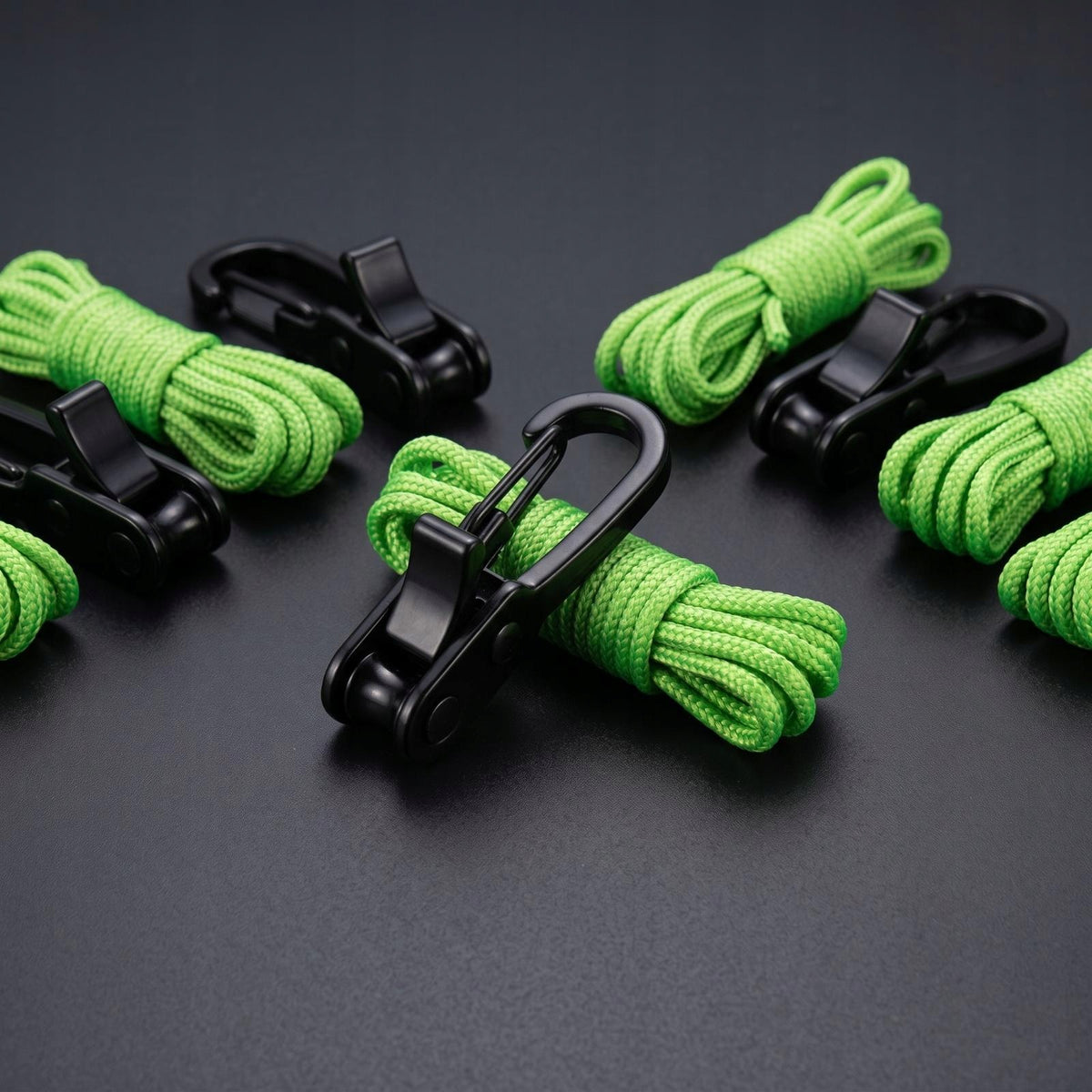 12 Pieces Rope with Hook | Compact Lightweight Design, Tensioner Silv B Packaging status original
